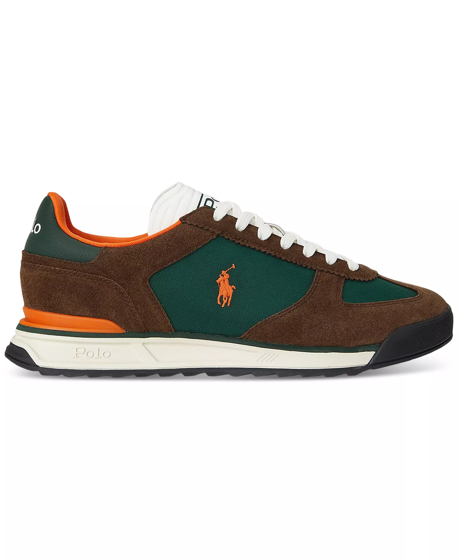 Men's Suede & Nylon Varick Sneakers - Chocolate Brown/forest/orange - 10