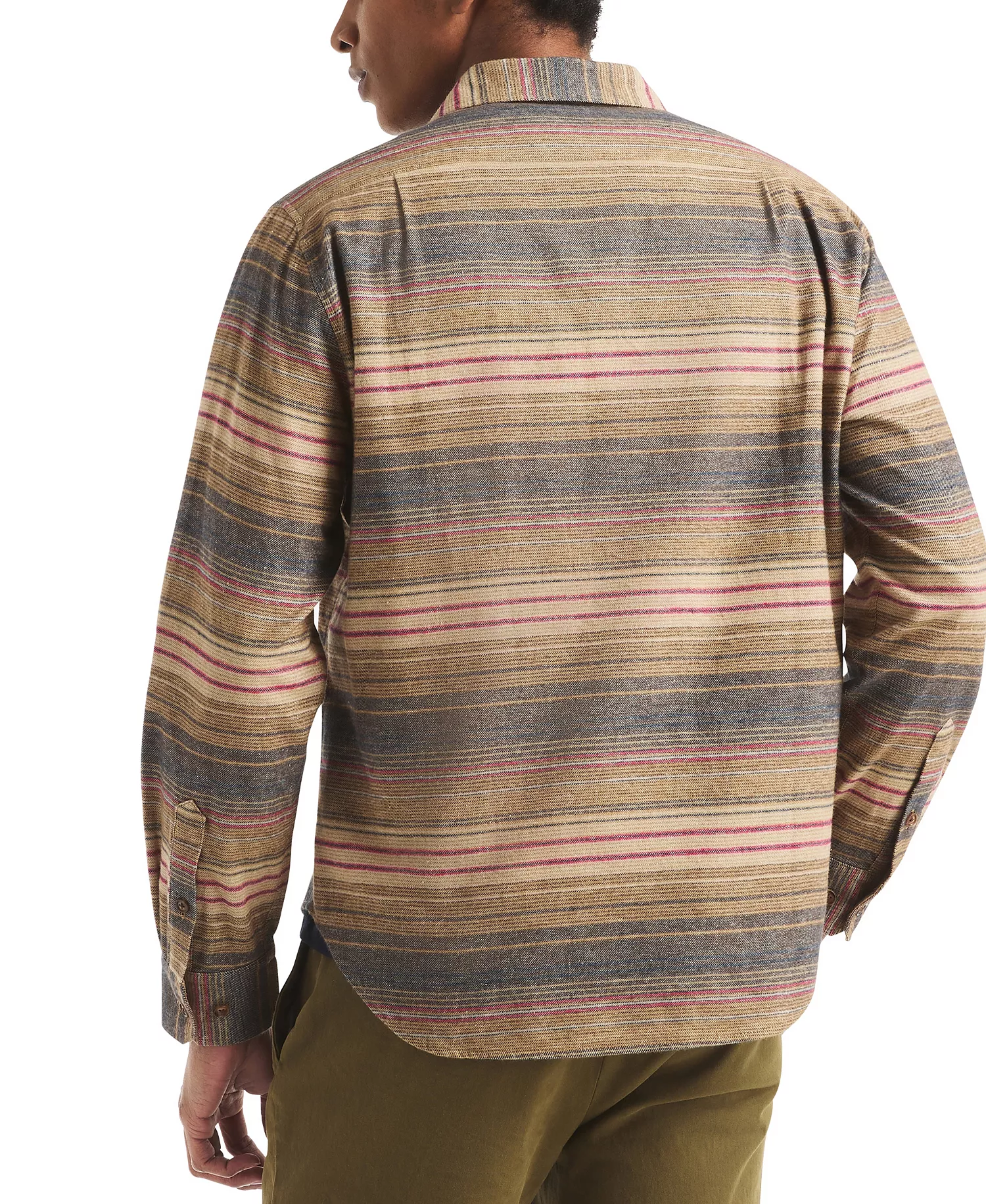 Men's Long Sleeve Striped Shirt - Sand Cove - 2XL