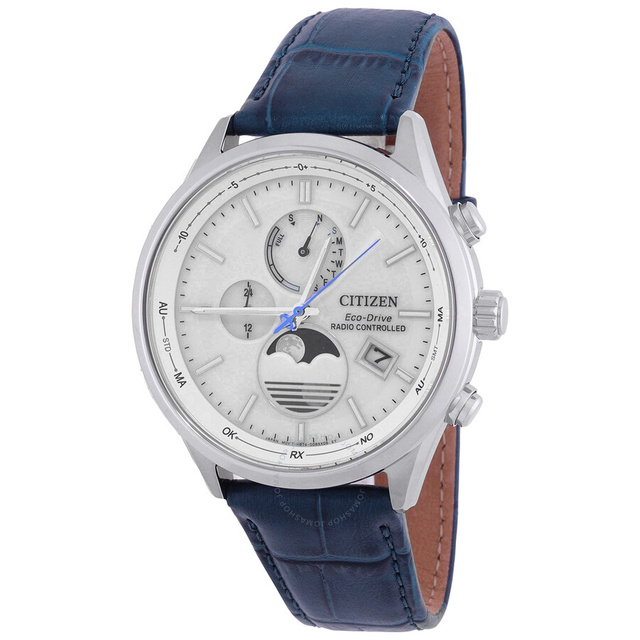 Citizen Eco-Drive Radio-Controlled Moon Phase White Dial Men's Watch