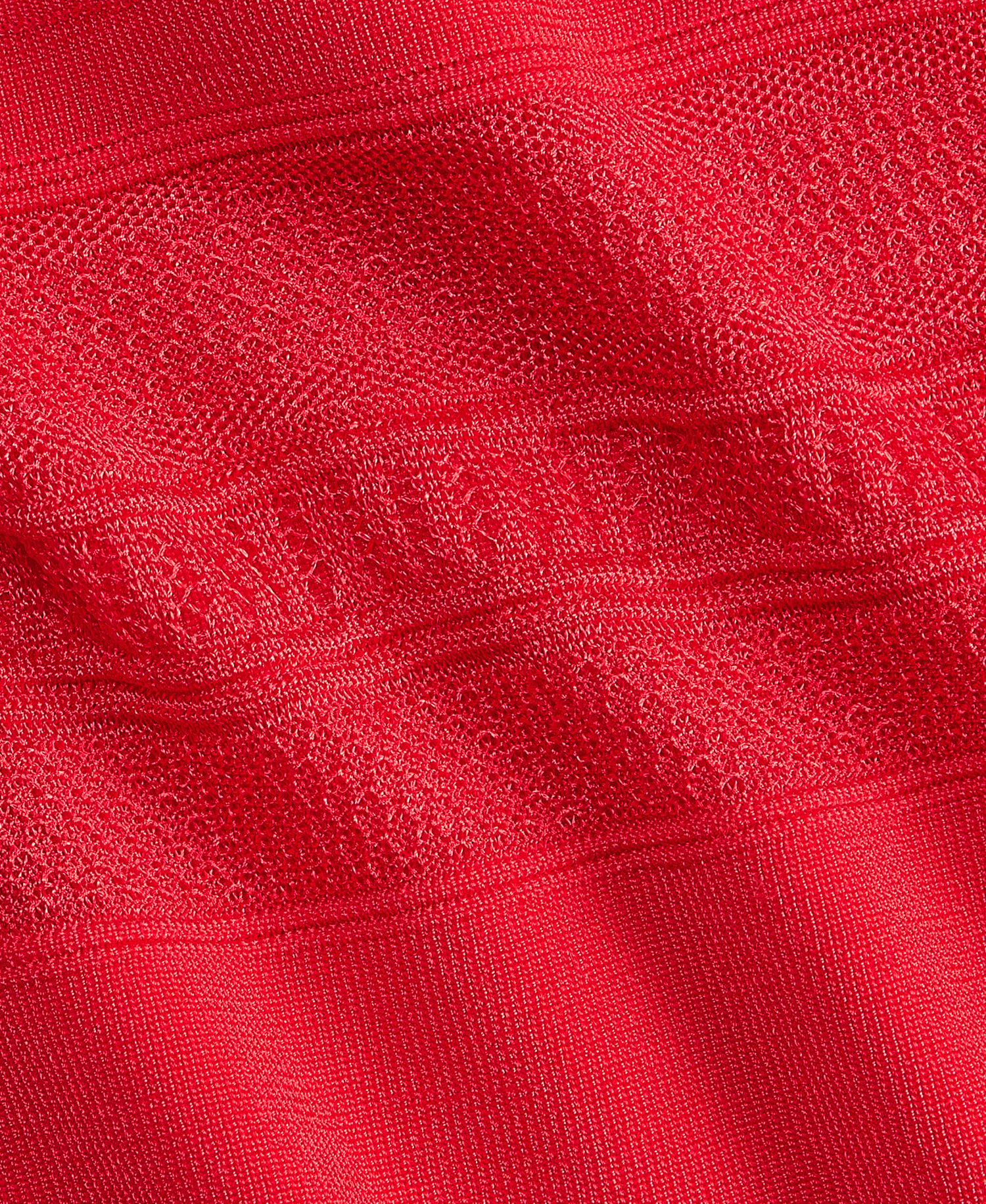 Women's Short Sleeve Pointelle Stripe Sweater - Cherry Flame - L