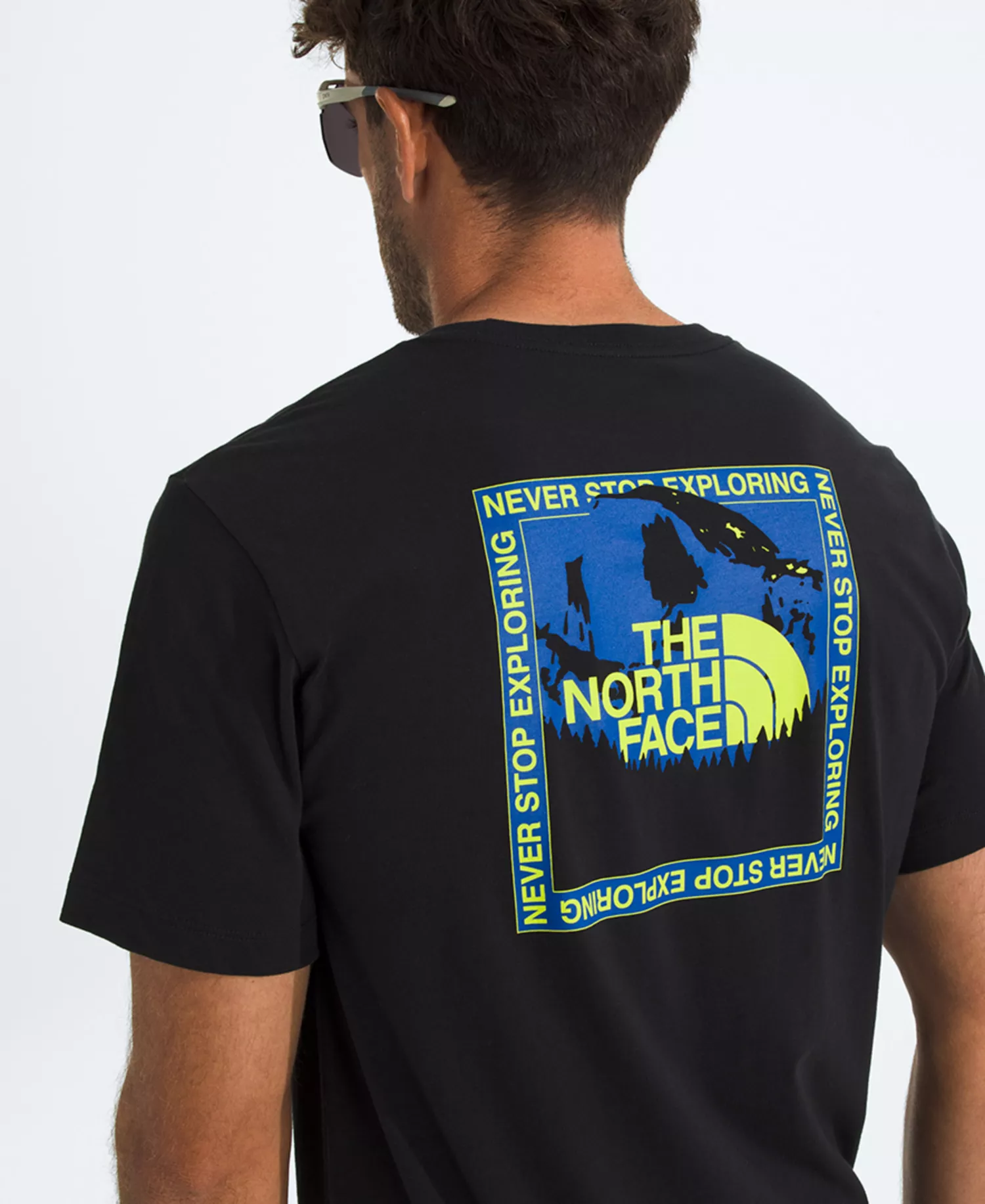 Men's Stay Exploring Graphic Pull-On T-Shirt - Black - 2XL