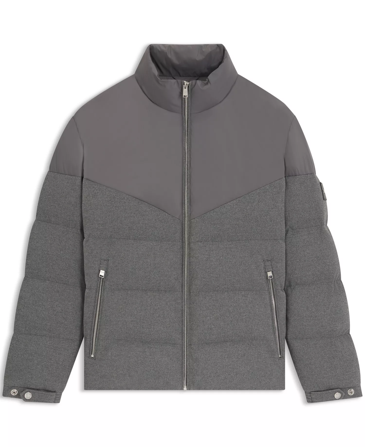 Men's Waterproof Brushed Flannel Jacket - Open Gray - 36R