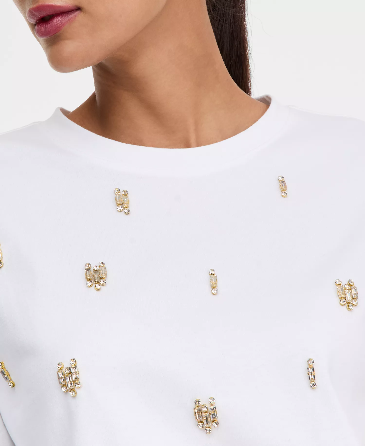 Women's Cotton Embellished Tee, Macy's Exclusive - Bright White - L