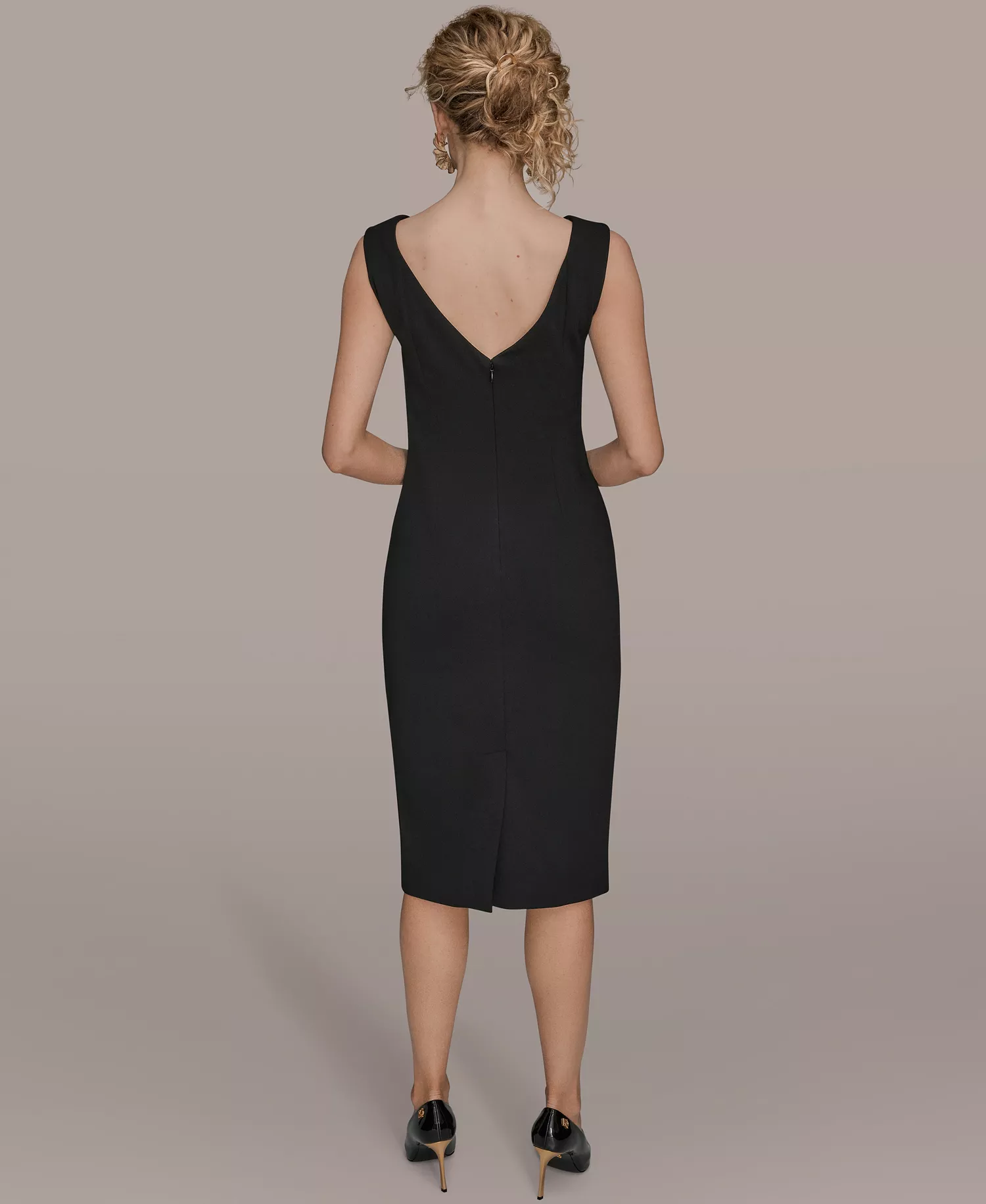 Women's 3D Floral Embroidered Dress - Black - 10