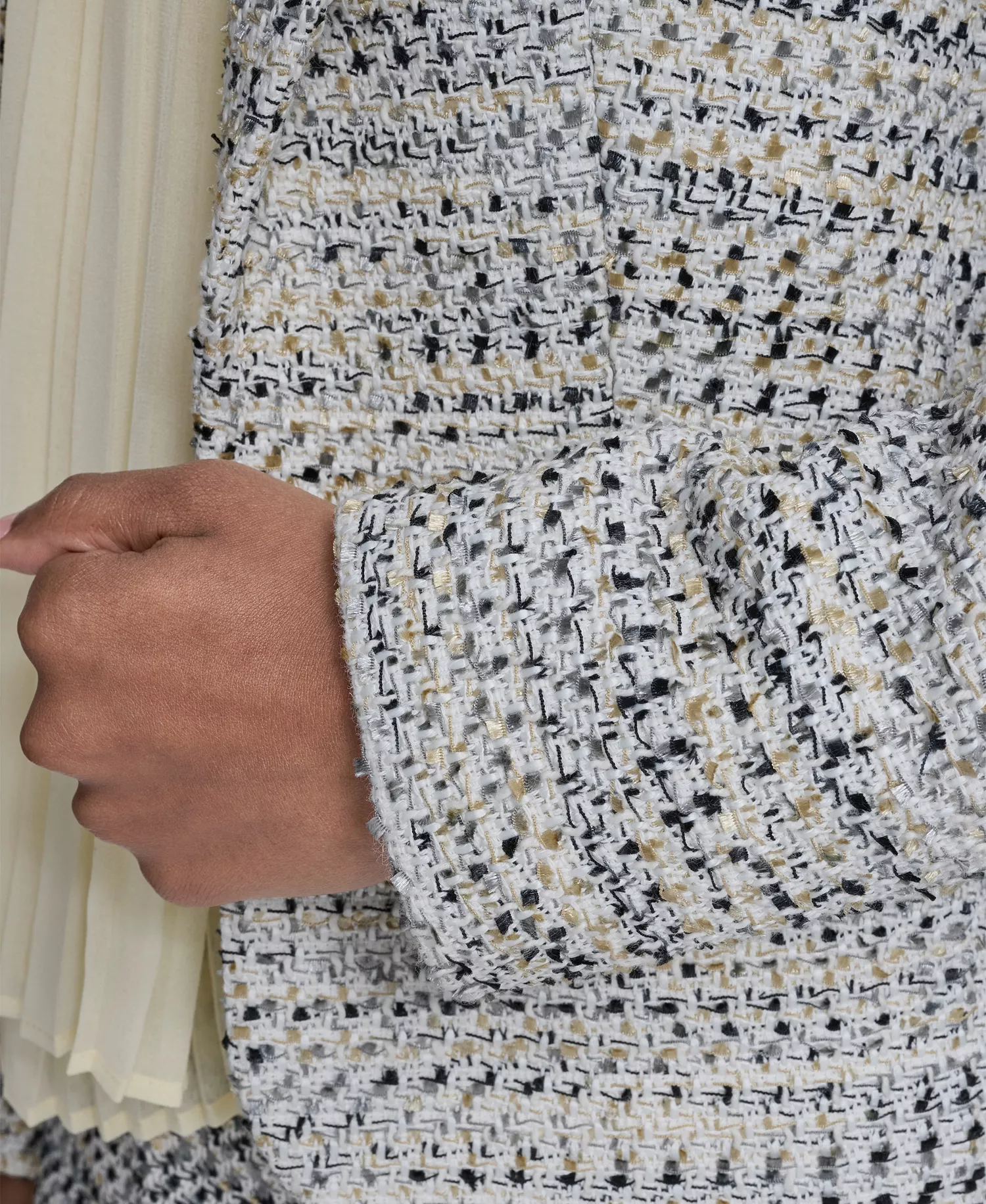 Petite Cropped Tweed jacket - Double Cream Multi - 10P