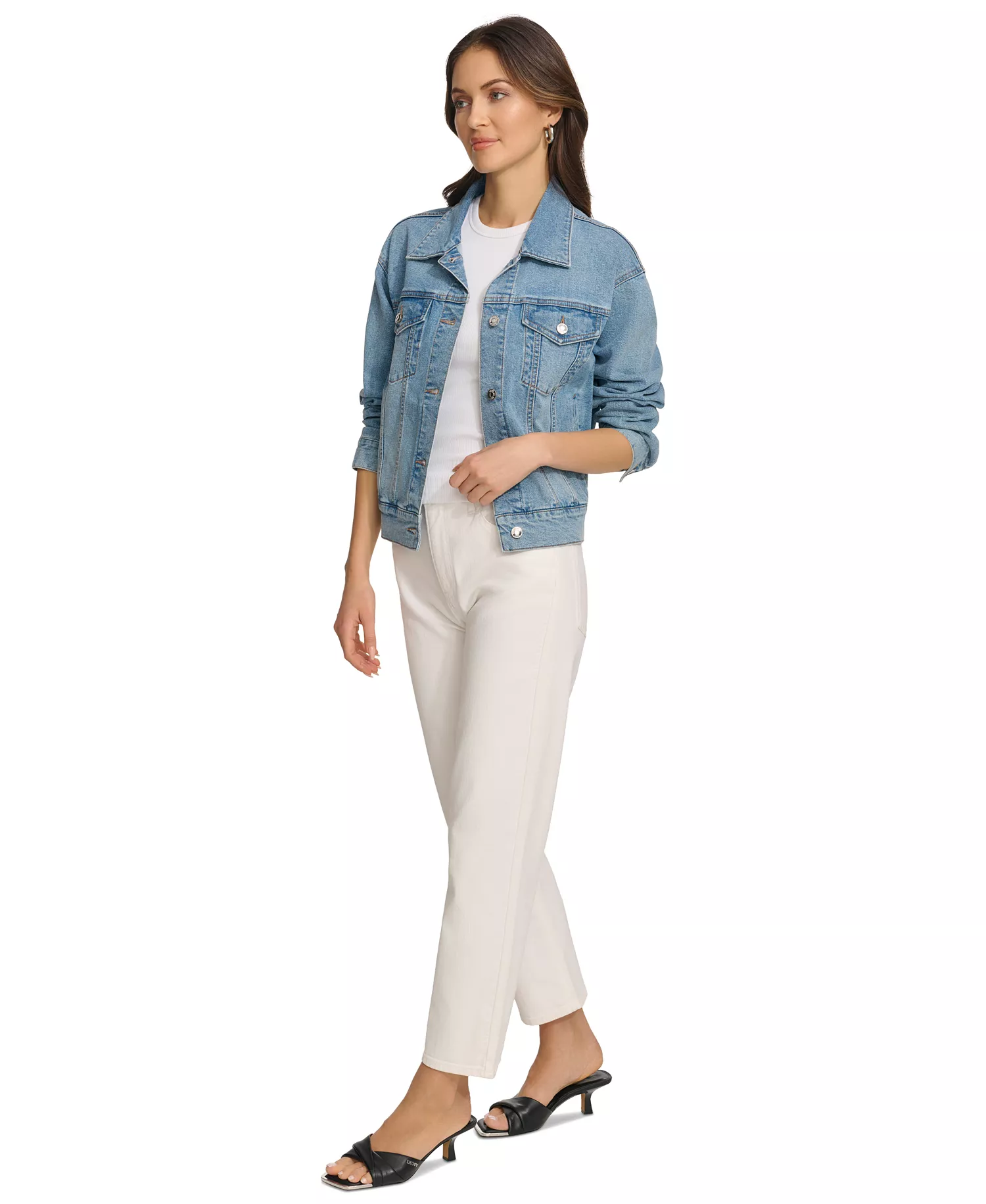 Women's Foundation Denim Trucker Jacket - Medium Wash Denim - L