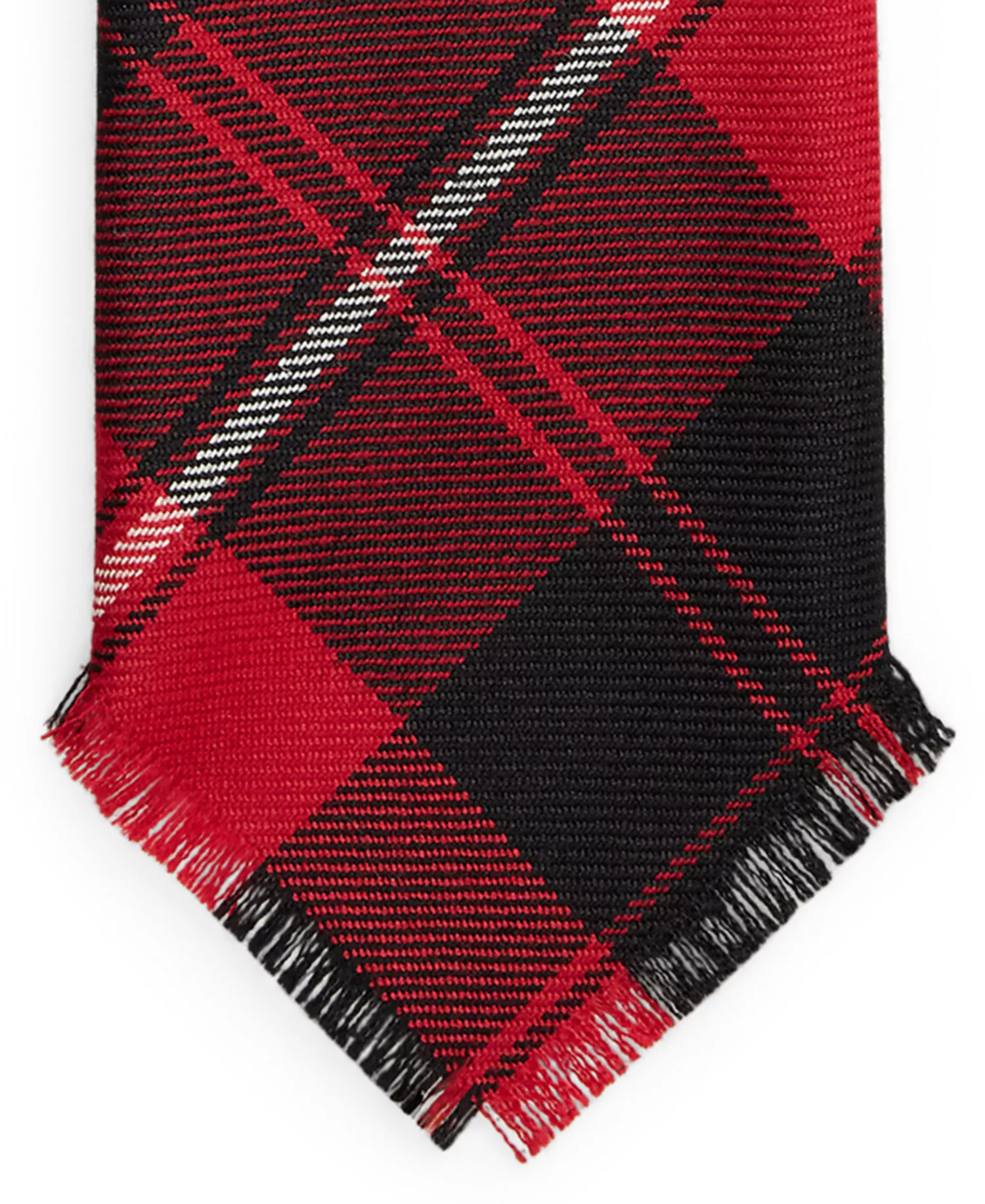 Men's Graduate Fringe Tartan Tie - Red/Black/White - No Size