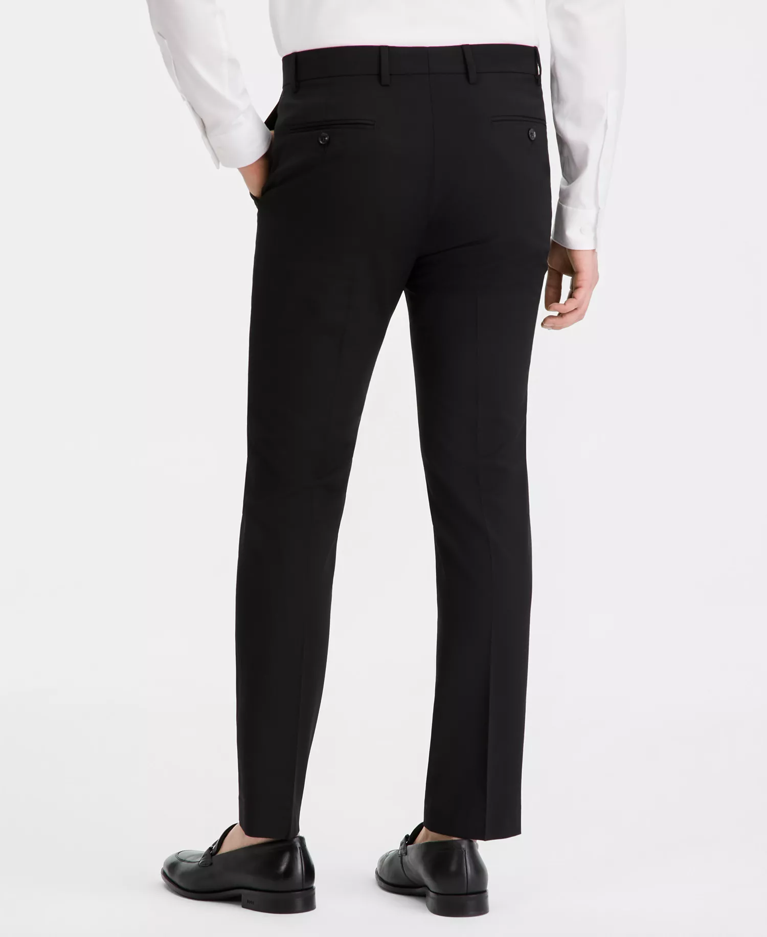 Men's Modern-Fit Wool TH-Flex Stretch Suit Separates Pant - Black - 29 - 29