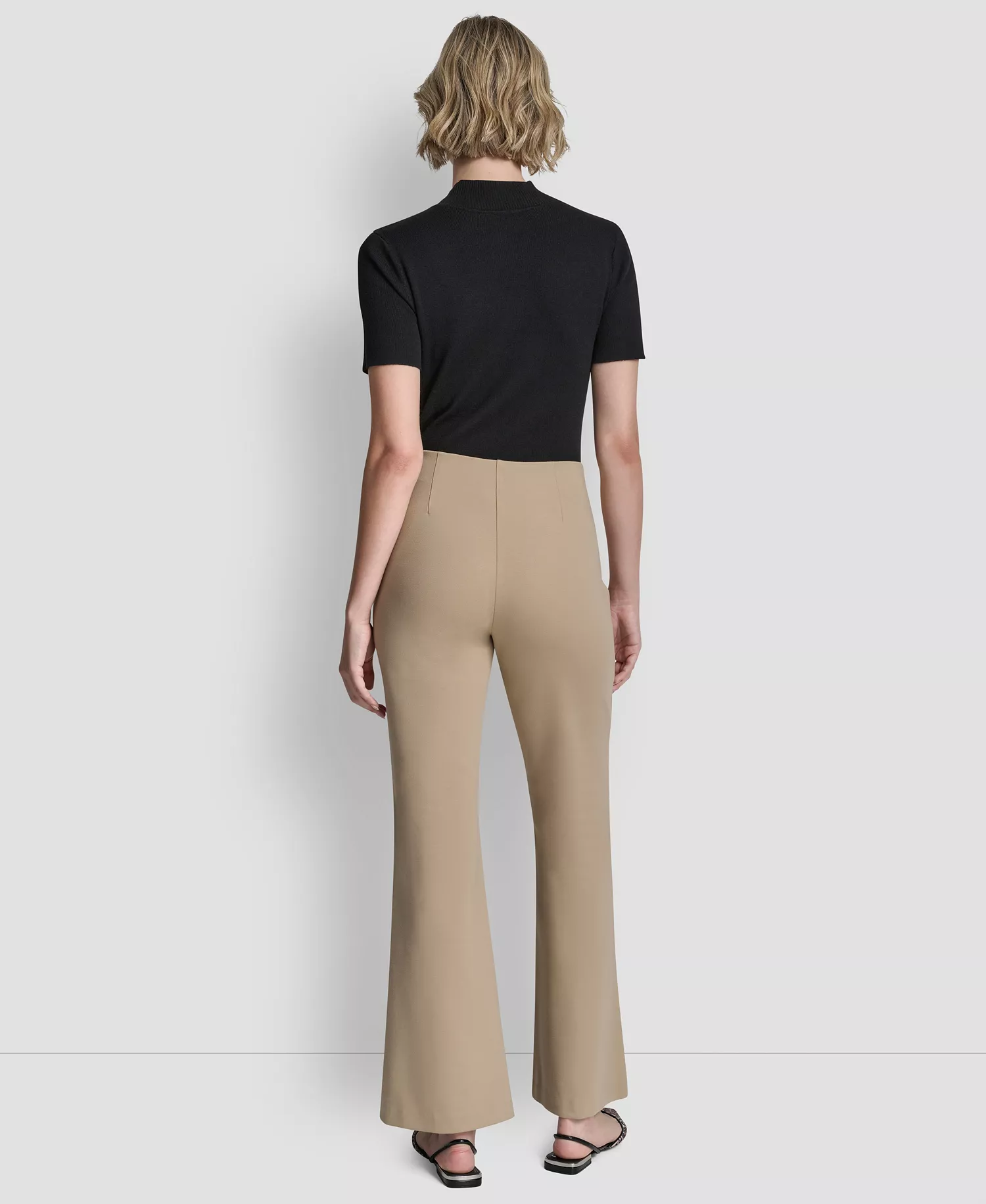 Women's Front Seam Flare Leg Pants - Travertine - L
