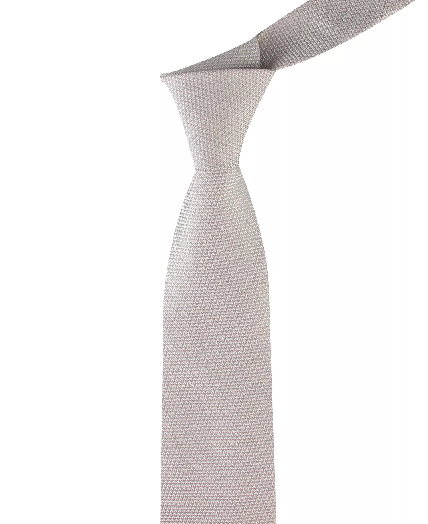 Men's Textured Solid Silk & Linen Tie - Taupe - ONE SIZE