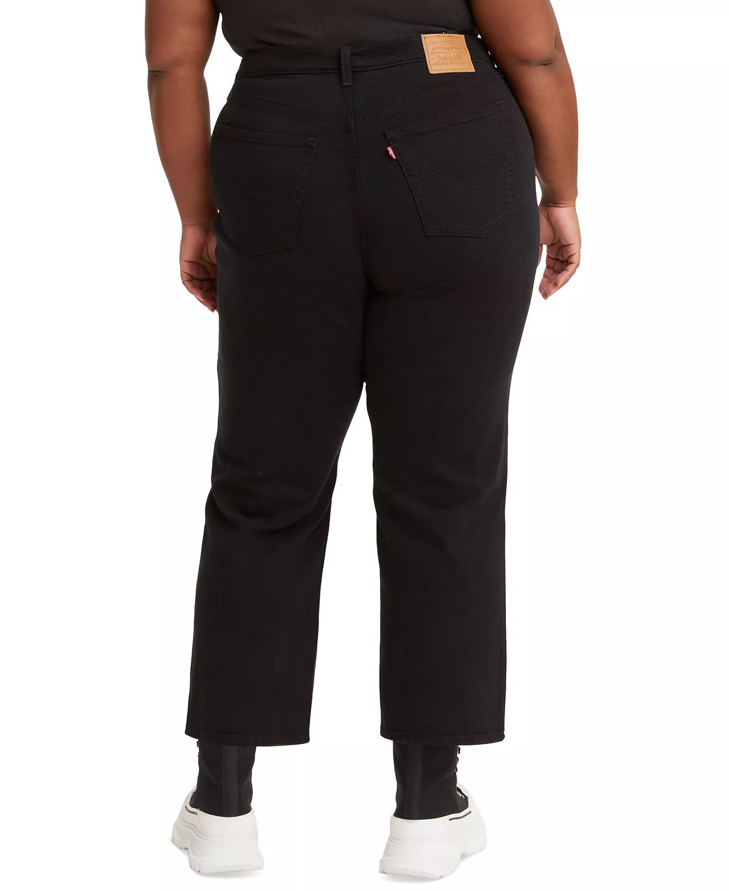 Plus Size Wedgie High-Rise Straight-Leg Jeans  - Black Sprout - 14W