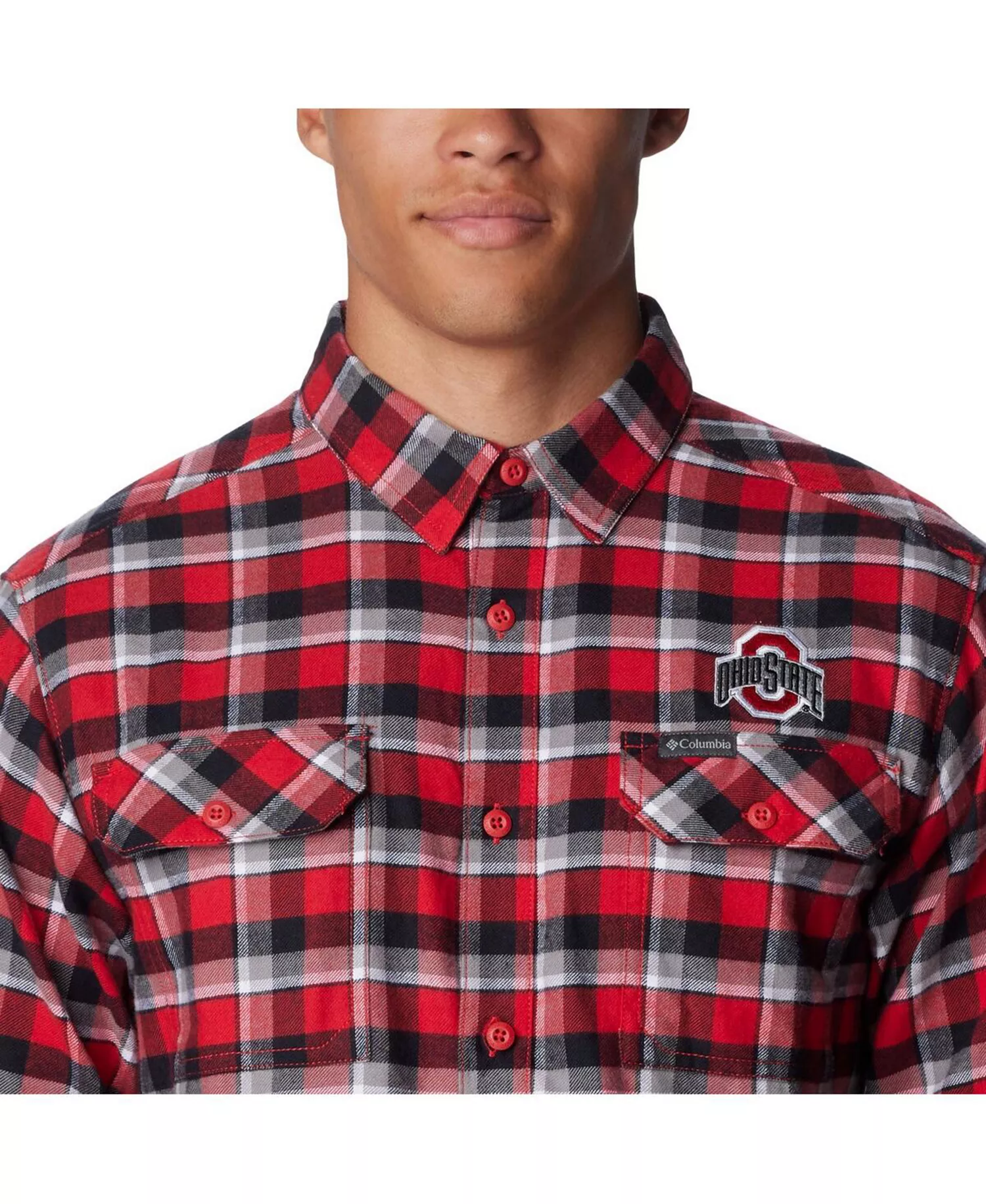 Men's Scarlet Ohio State Buckeyes Flare Gun Flannel Long Sleeve Shirt - Scarlet - M