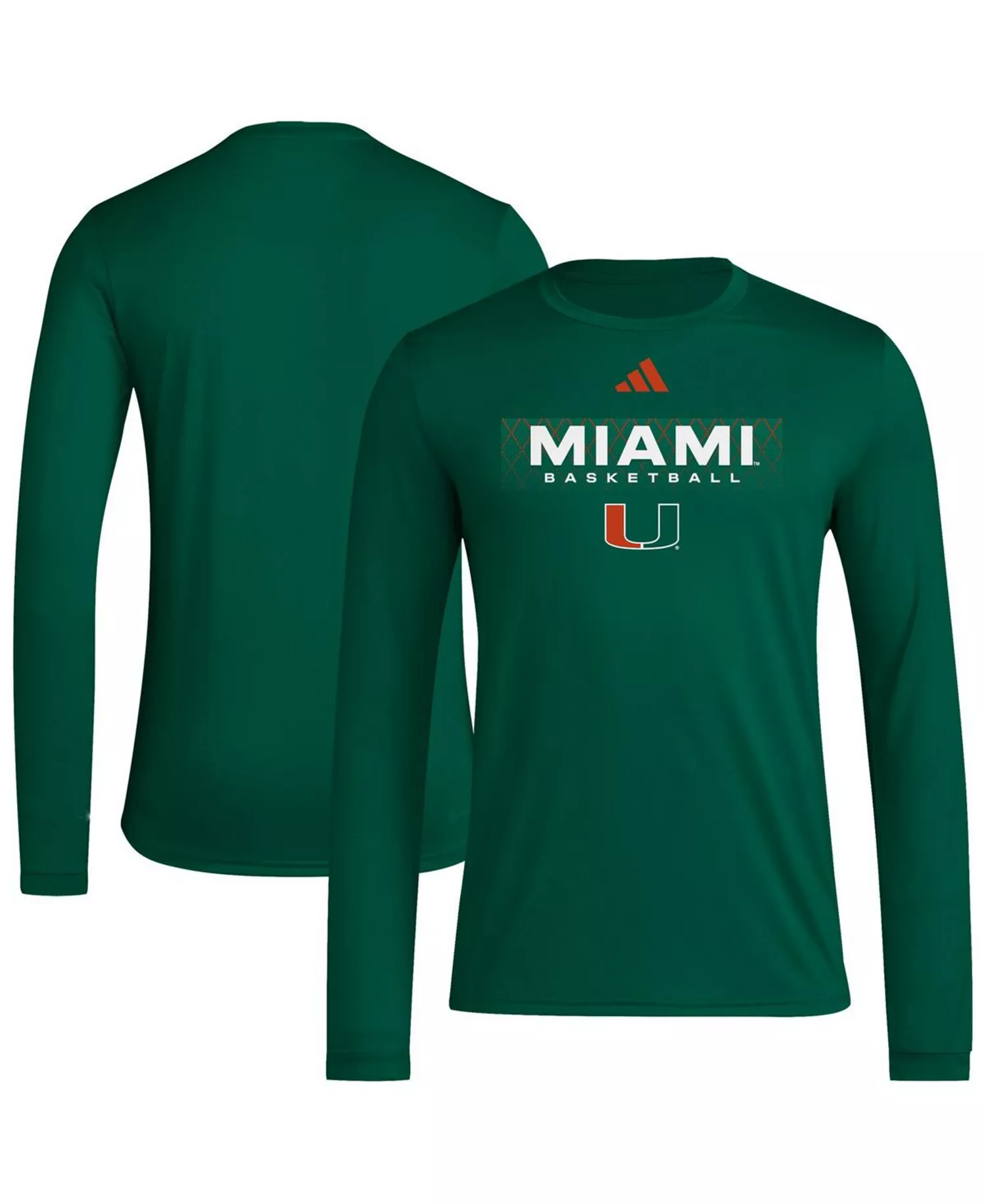 Men's Green Miami Hurricanes Locker On-Court In the Fade Long Sleeve T-Shirt - Green - 2XL