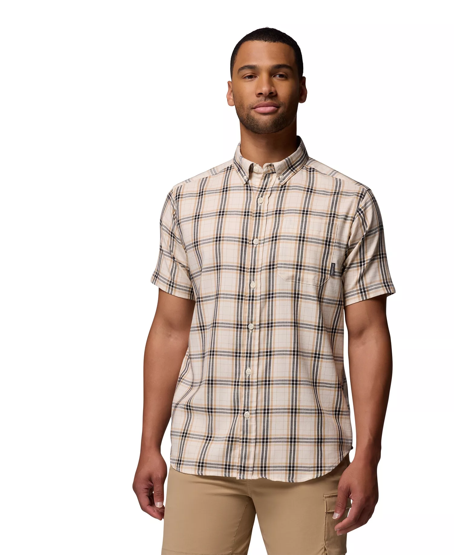 Men's Rapid Rivers Short Sleeve Plaid Shirt - Chalk quad check - S