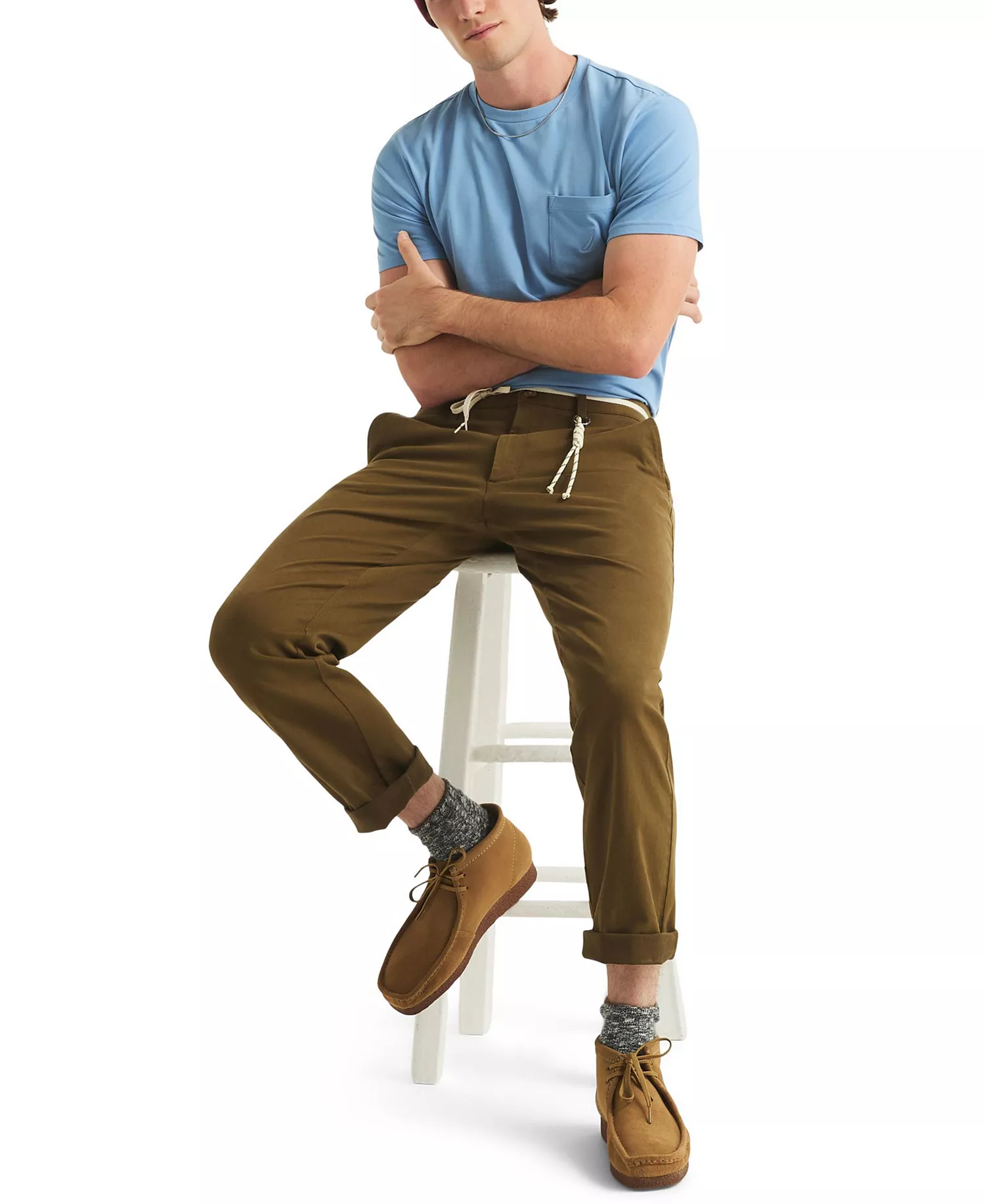 Men's Classic-Fit Solid Crew-Neck Pocket T-Shirt - Allure - 2XL