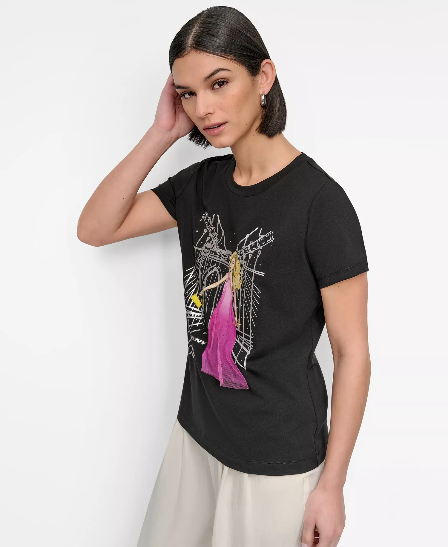 Women's Brooklyn Bridge Conversational T-Shirt - Black - L