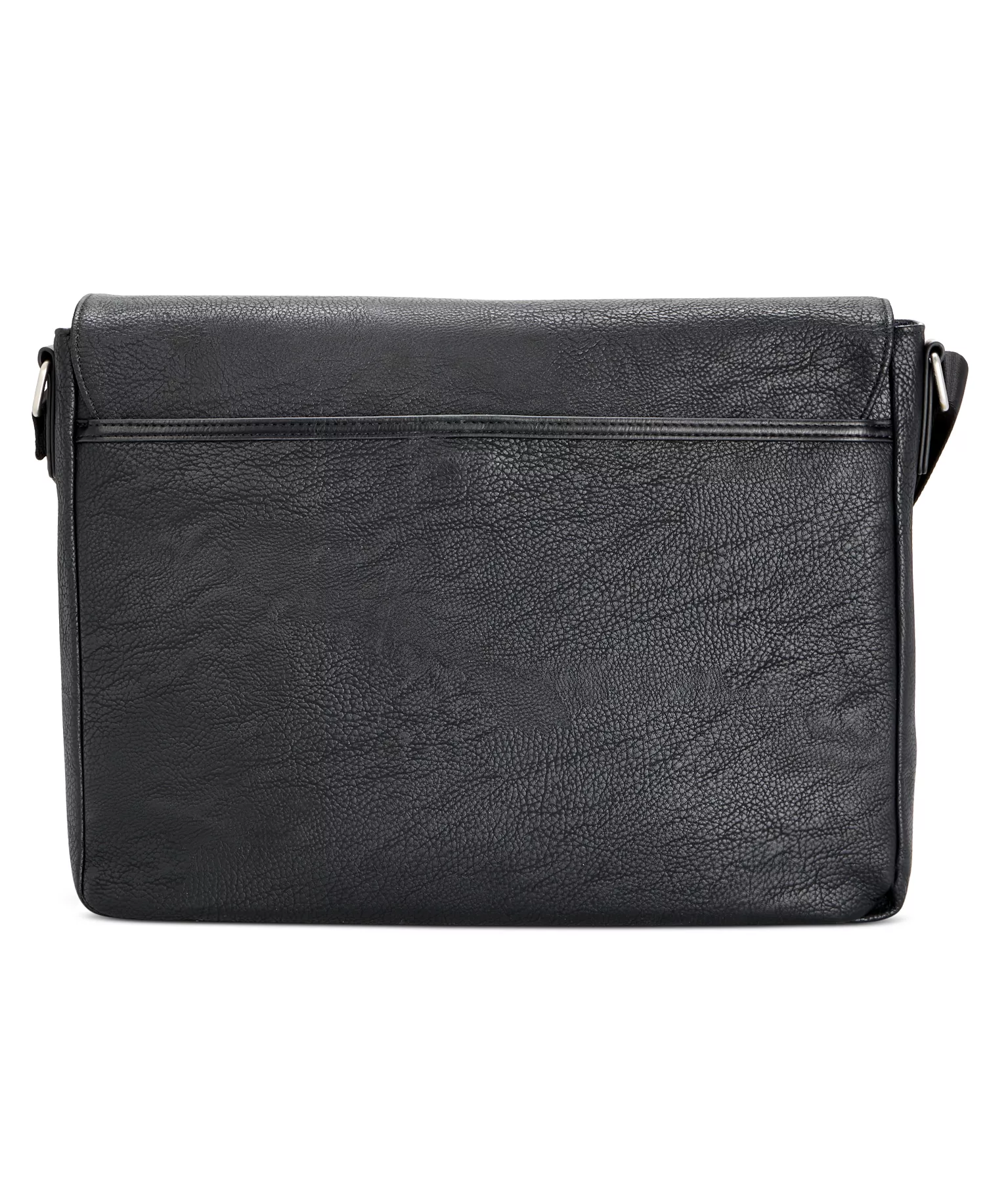 Men's Pebble Faux-Leather Leo Messenger Bag - Black - No Size