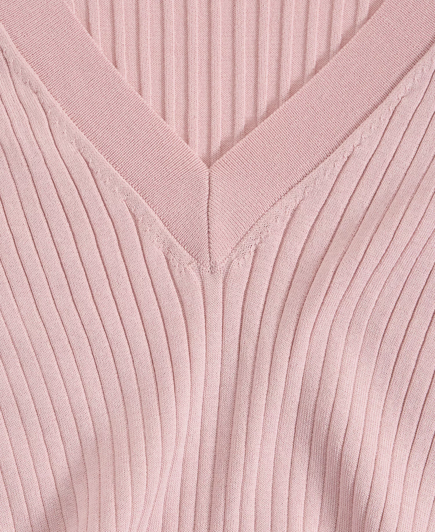 Women's Ribbed V-Neck Sweater, Macy's Exclusive - Pale Mauve - S