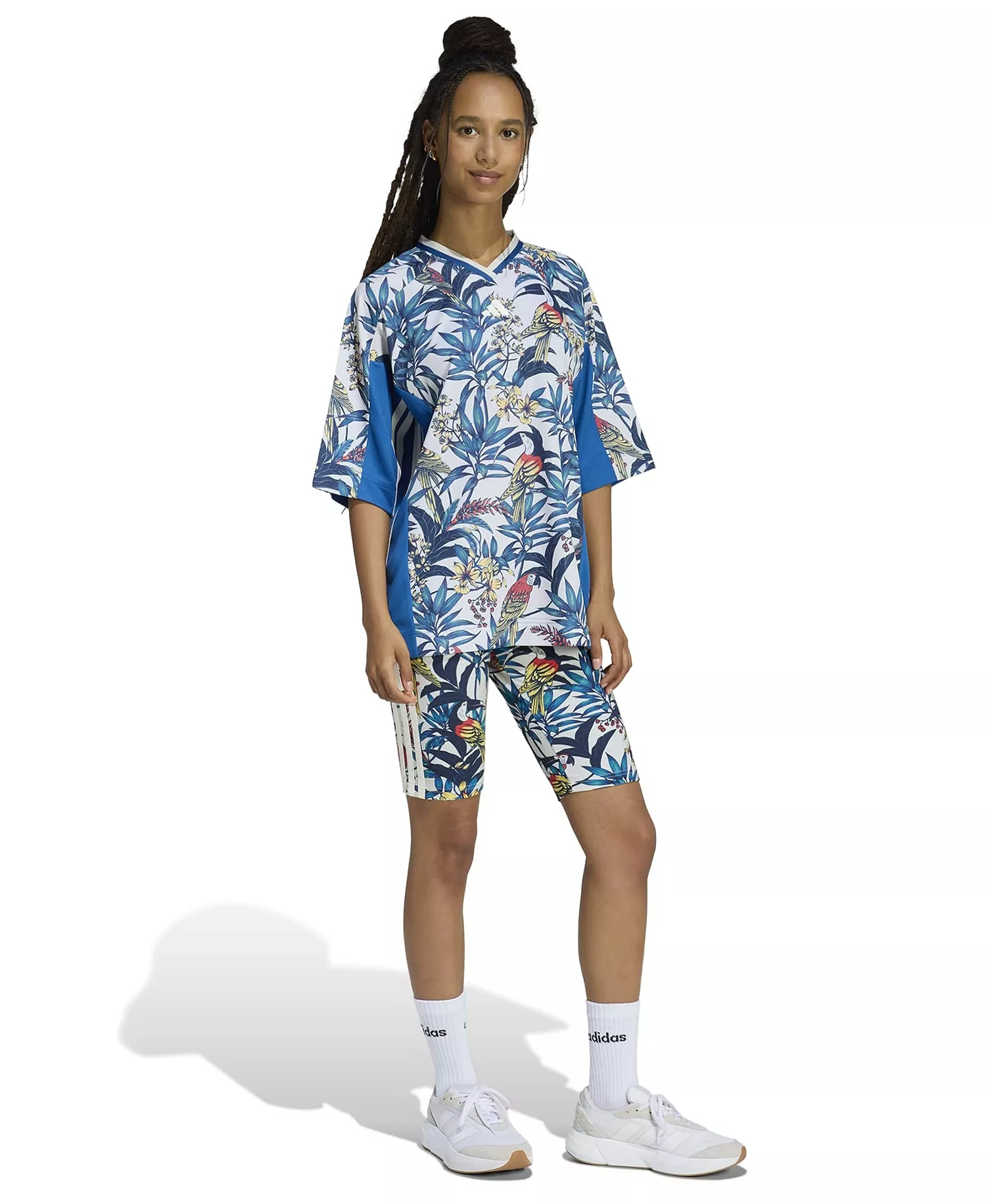 Women's x FARM Rio Bike Shorts - Talc/Stone Fade Gold/Cream White - M