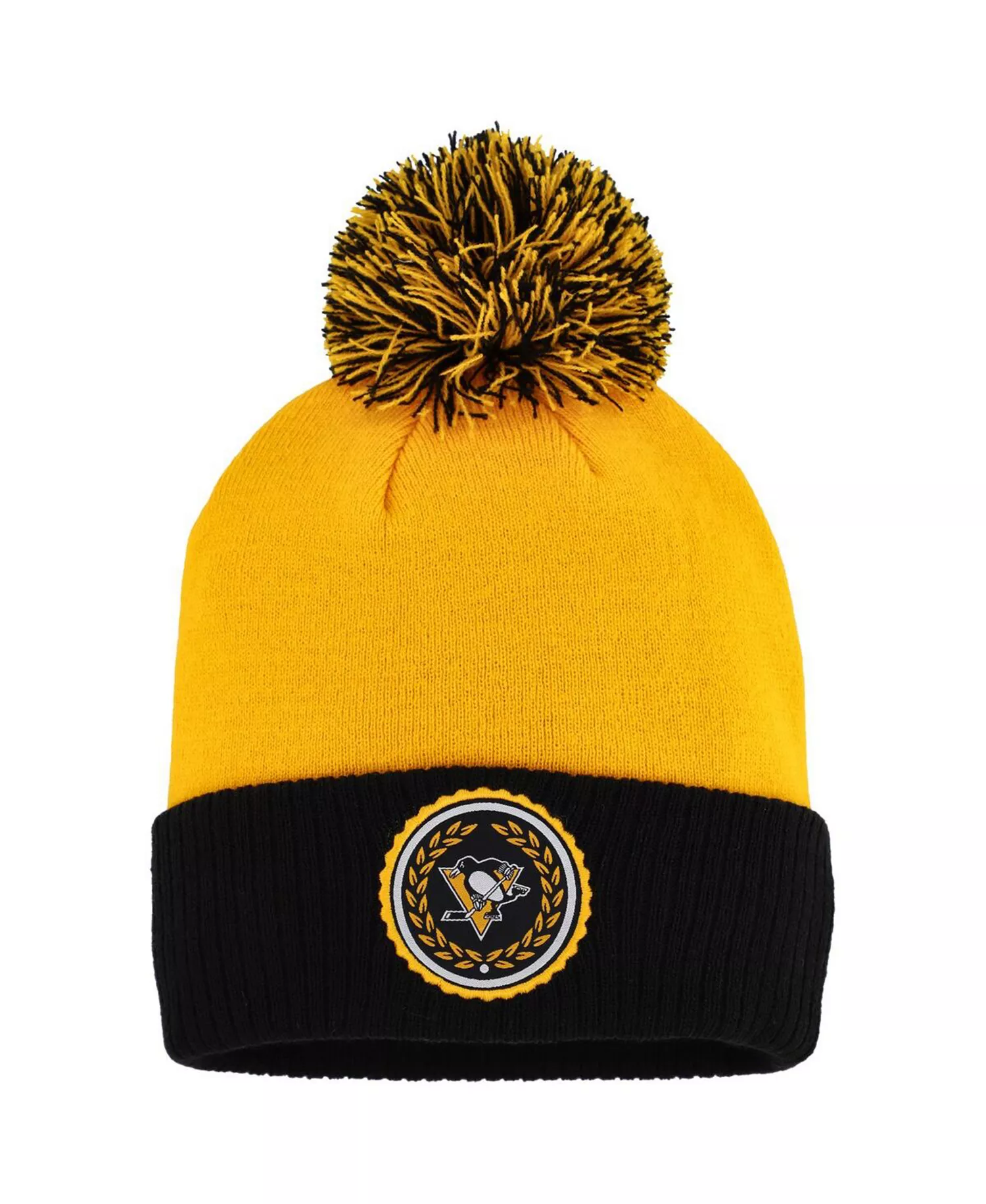 Women's Gold Pittsburgh Penguins Laurel Cuffed Knit Hat with Pom - Gold - One Size Fits All