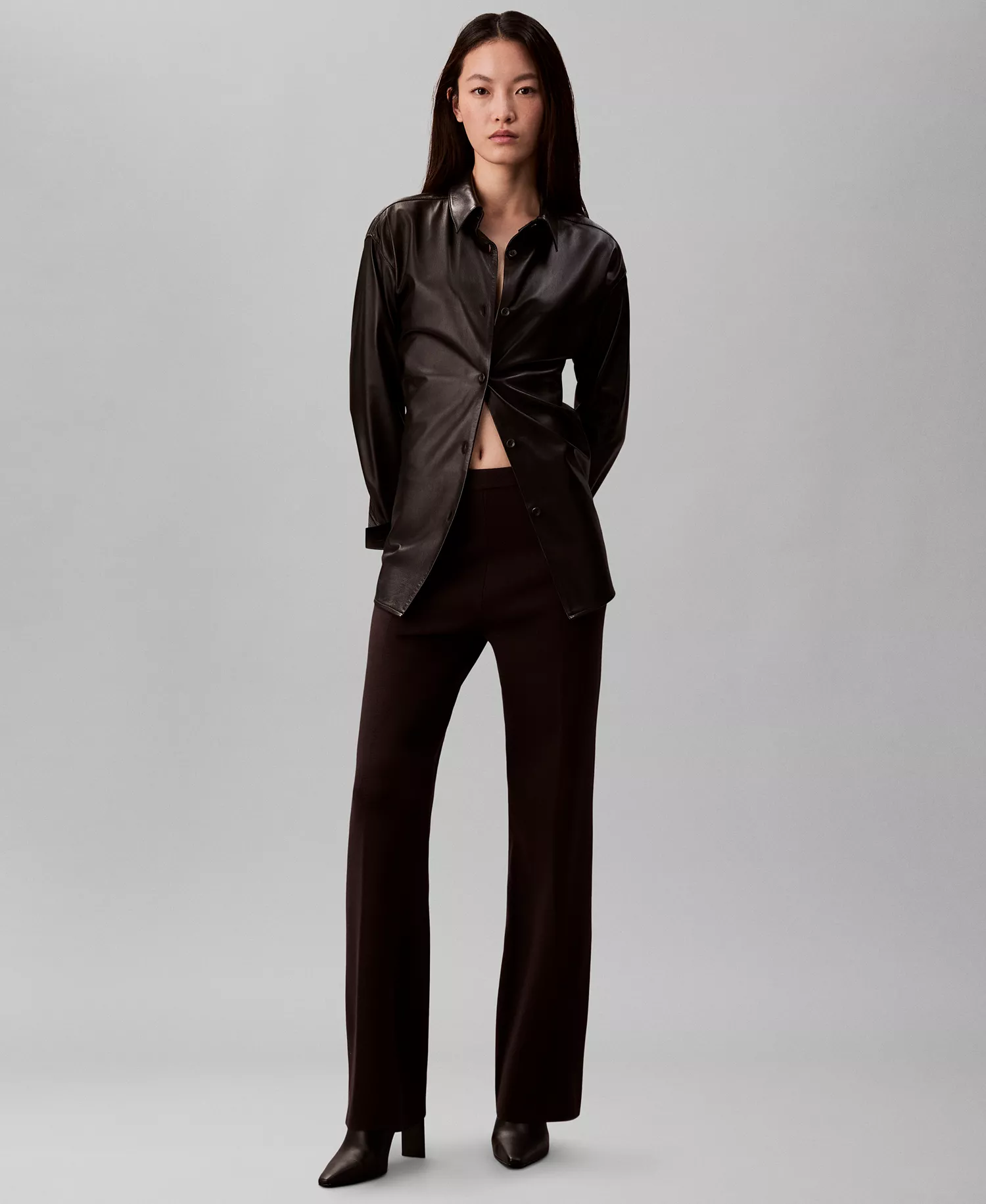 Women's Half Milano Slim Pants - Black - M