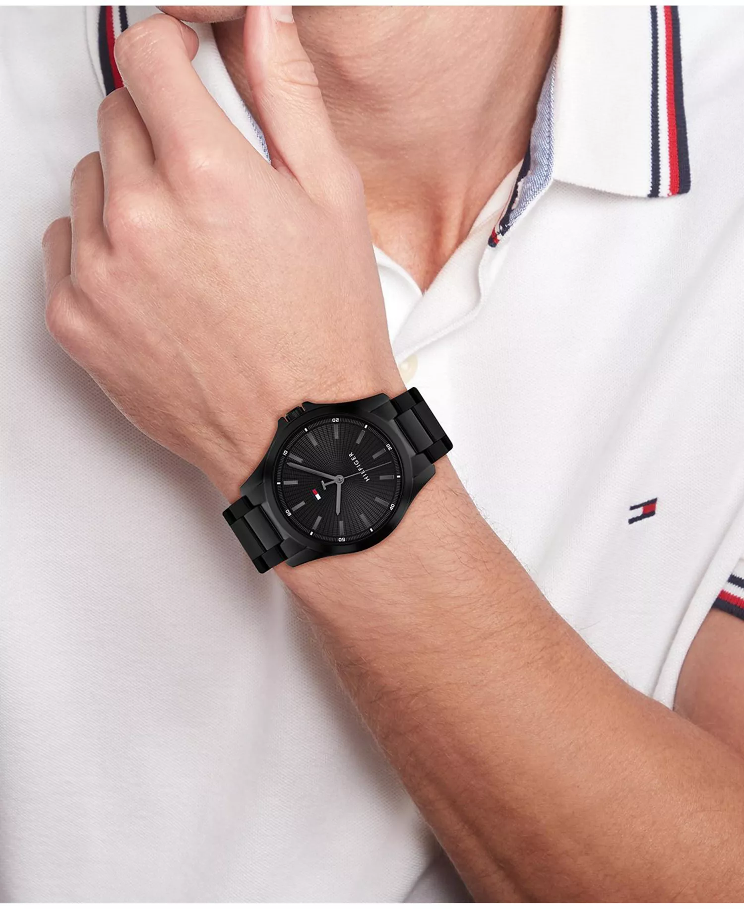 Men's Quartz Ionic Plated Black Stainless Steel Bracelet Watch 42mm - Black - One Size Fits All