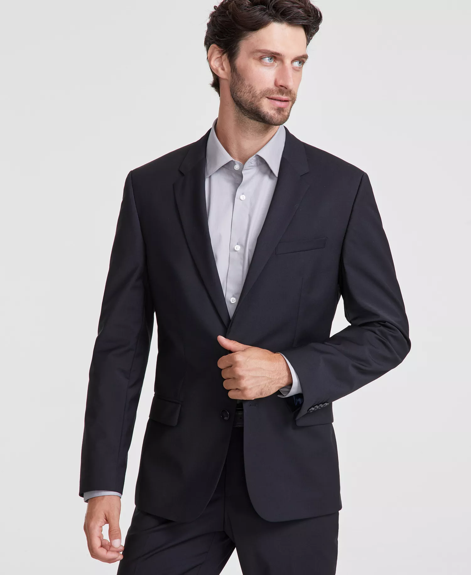 Men's Slim-Fit Superflex Stretch Solid Suit Jacket - CLOSE OUT! - Black - 36R