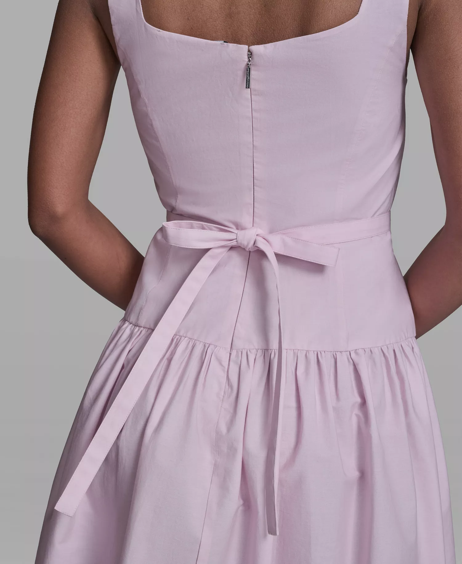Women's Drop Waist Border Hem Midi Dress - Pink Sherbet/Tea Green Combo - 10