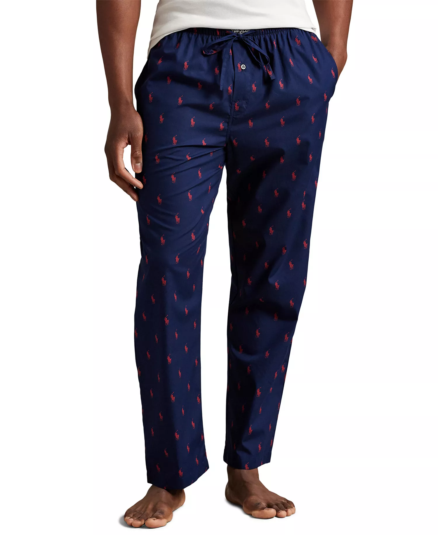 Men's Slim Fit Pajama Pants - Cruise Navy /Red - L