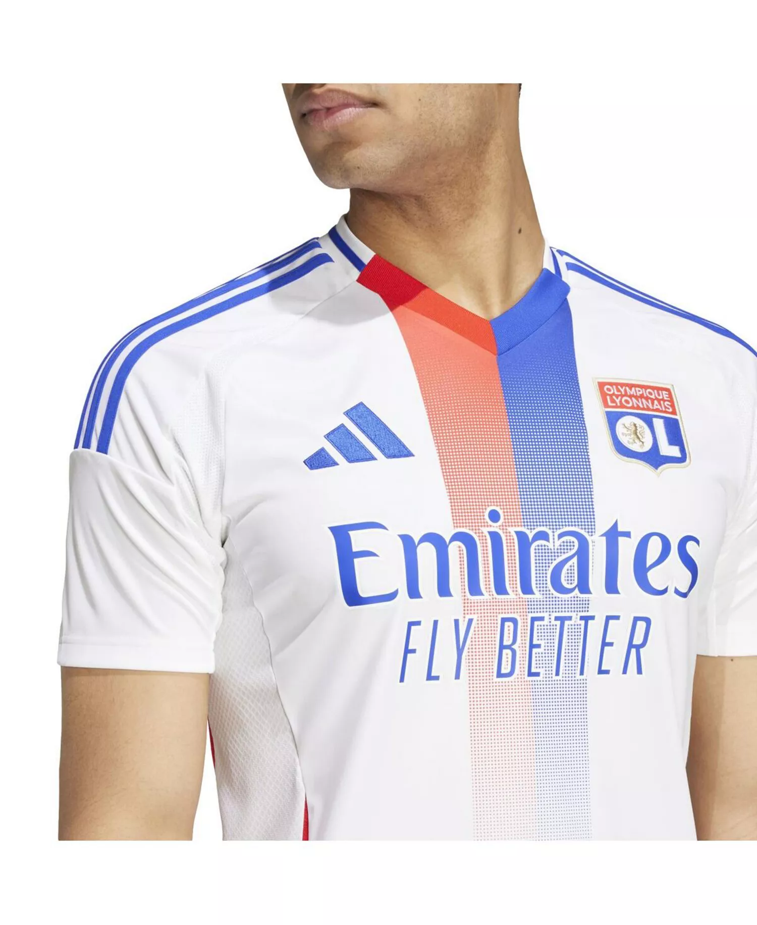 Men's White Olympique Lyonnais 2024/25 Home Replica Jersey - White - 2XL