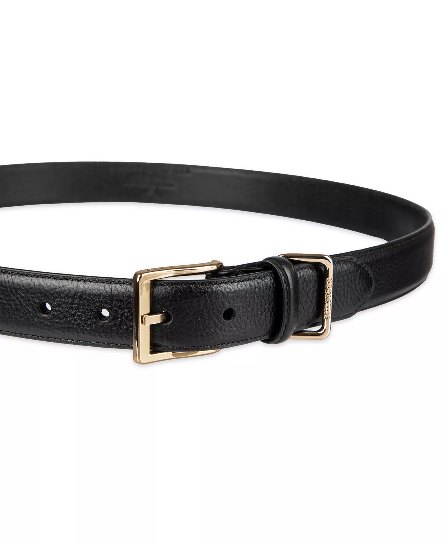 Men's Double Loop Leather Belt - Black - L (38-40)