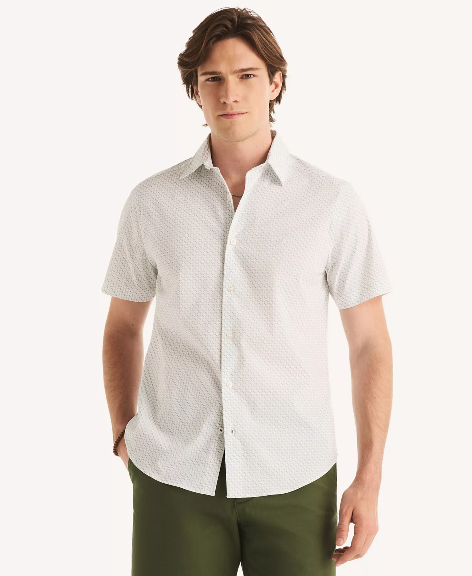 Men's Short-Sleeve Classic-Fit Shirt - Bright White - L