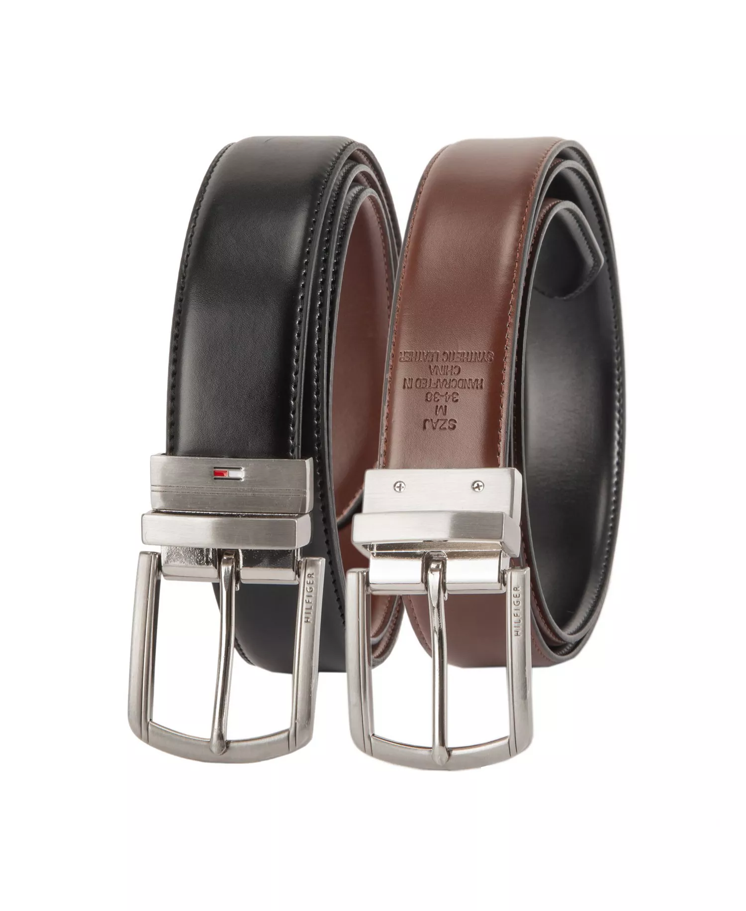 Men's Reversible Textured Stretch Casual Belt, Created for Macy's  - Black/Brown - L (38-40)