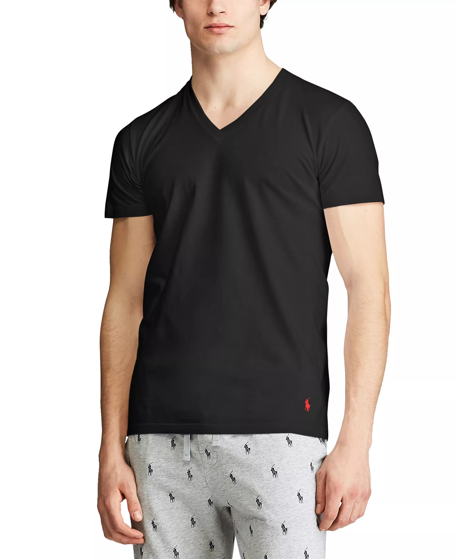 Men's 5-Pack Classic-Fit V-Neck Undershirts - Polo Black - L