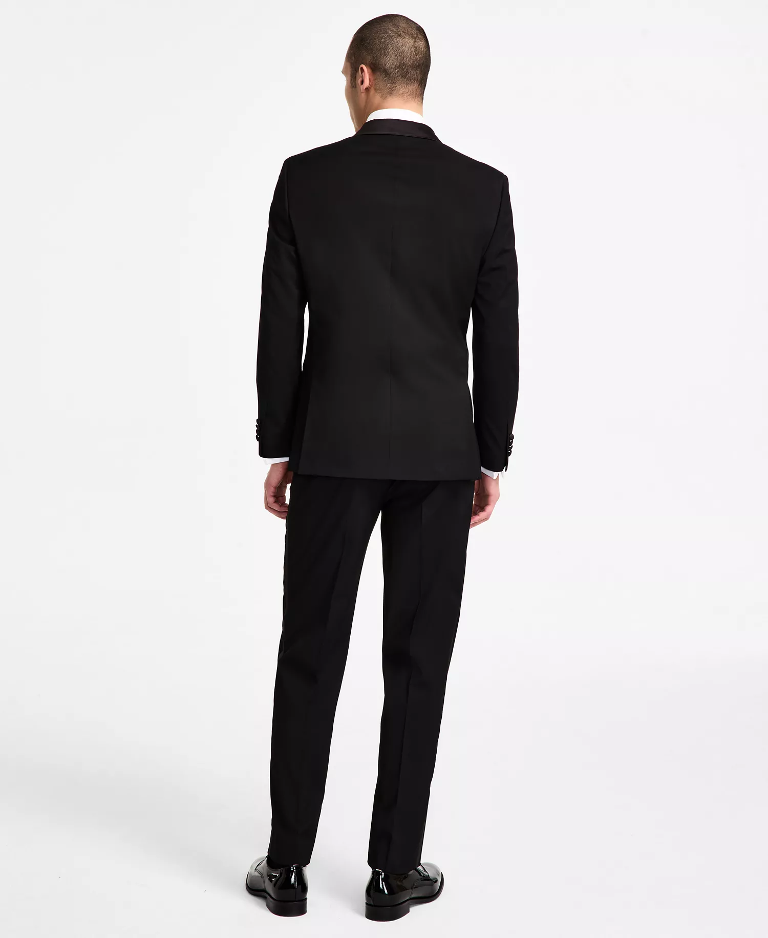 Men's Modern-Fit Stretch Tuxedo Suit  - Black - 36R
