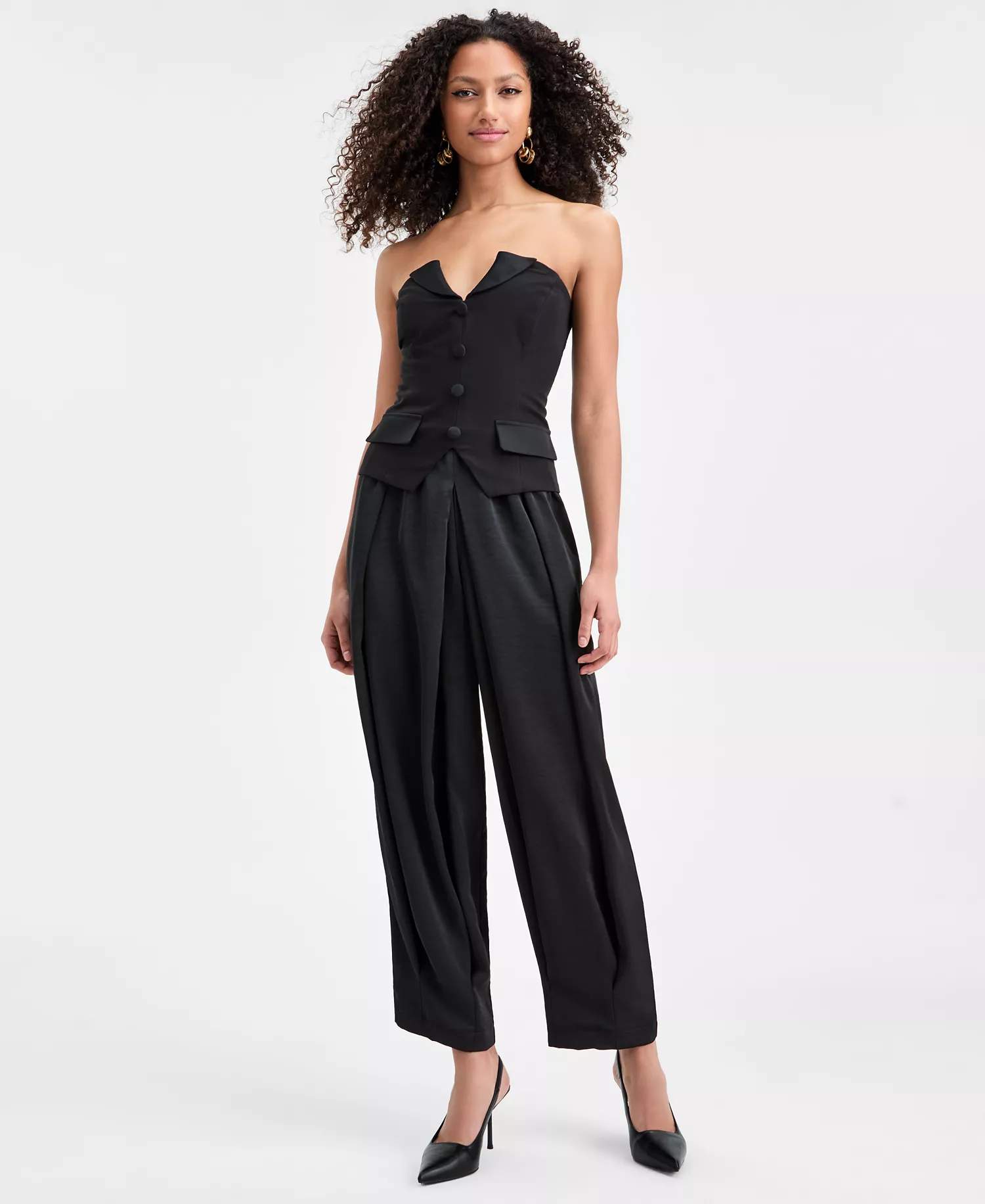 Women's Tuxedo Strapless Top, Macy's Exclusive - Black - S