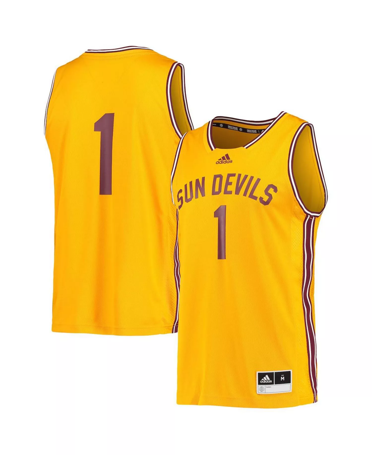 Men's #1 Gold Arizona State Sun Devils Reverse Retro Jersey - Gold - 2XL