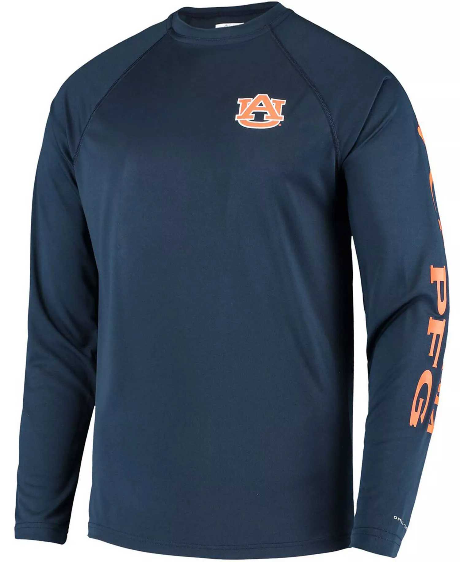 Men's PFG Navy Auburn Tigers Terminal Tackle Omni-Shade Long Sleeve T-shirt - Navy - L