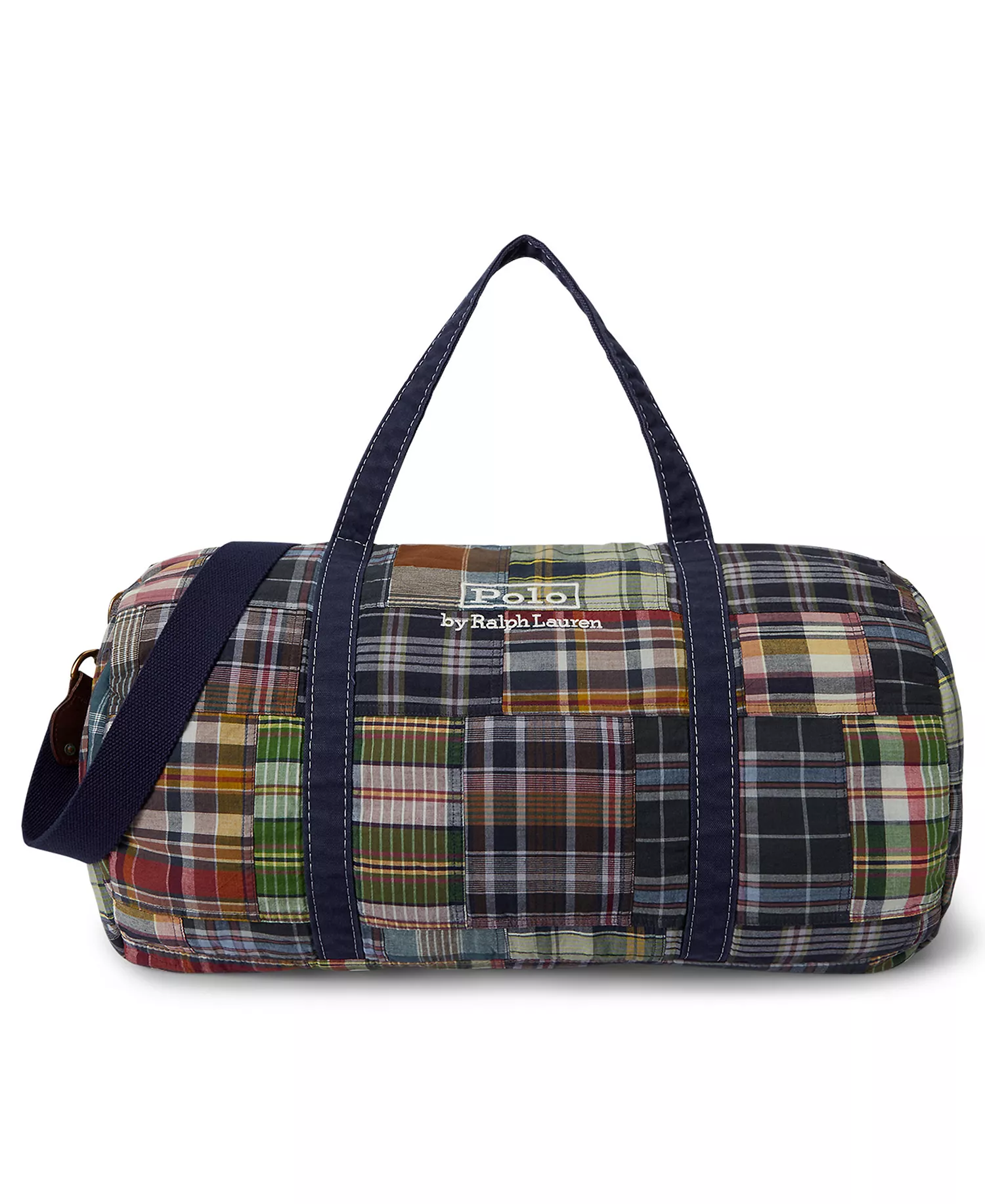 Men's Patchwork Madras Canvas Duffel Bag - Navy Multi - ONE SIZE