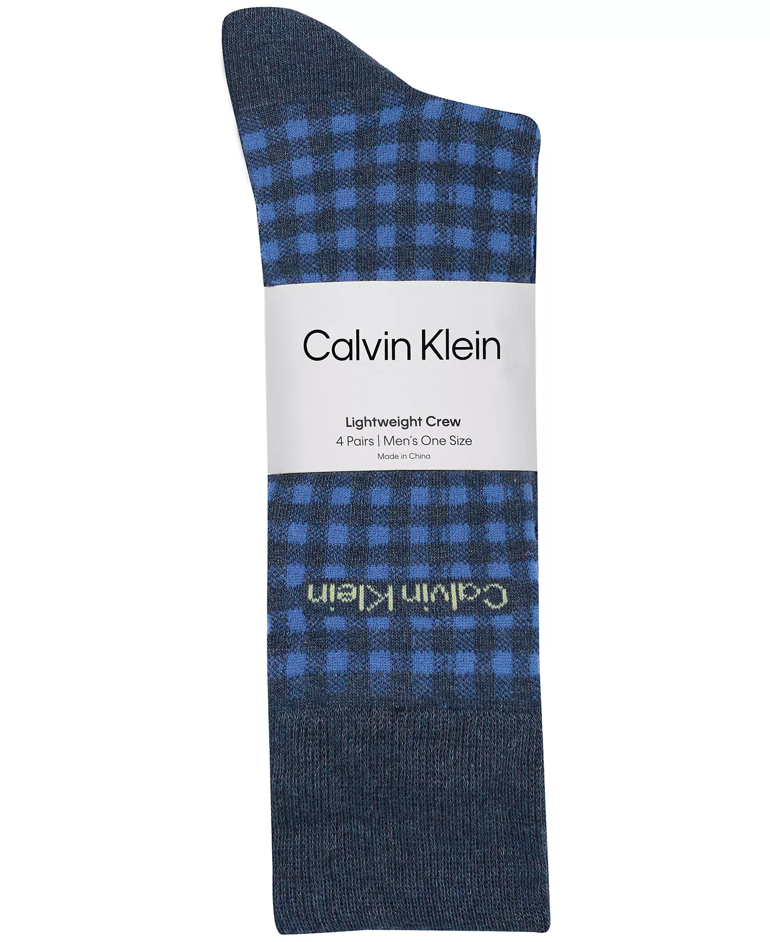 Men's 4-Pack Dress Crew Socks - Blue Multi - ONE SIZE