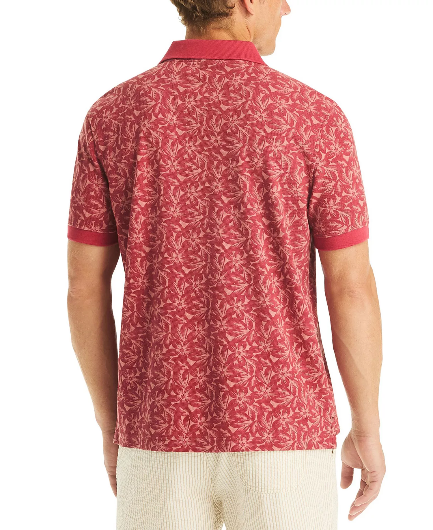 Men's Classic-Fit Printed Polo Shirt - Ocean Garnet - 2XL