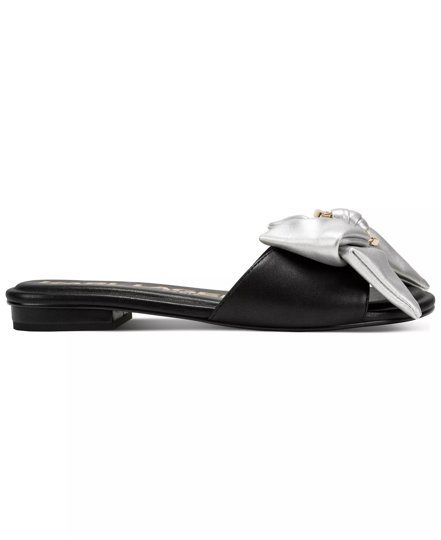 Women's Ciaran Bow Flat Sandals - Black/Silver - 10