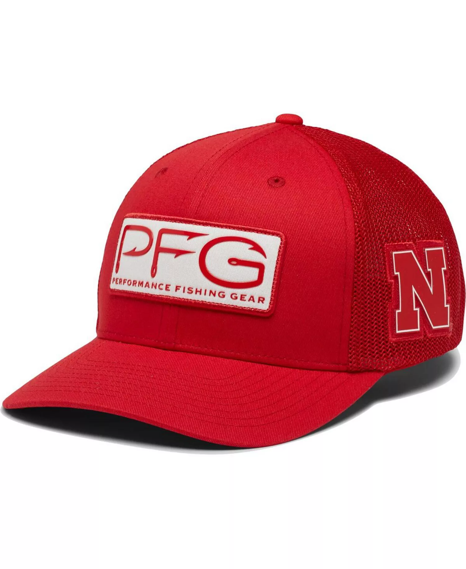 Men's Scarlet Nebraska Huskers PFG Hooks Flex Hat - Scarlet - S/M