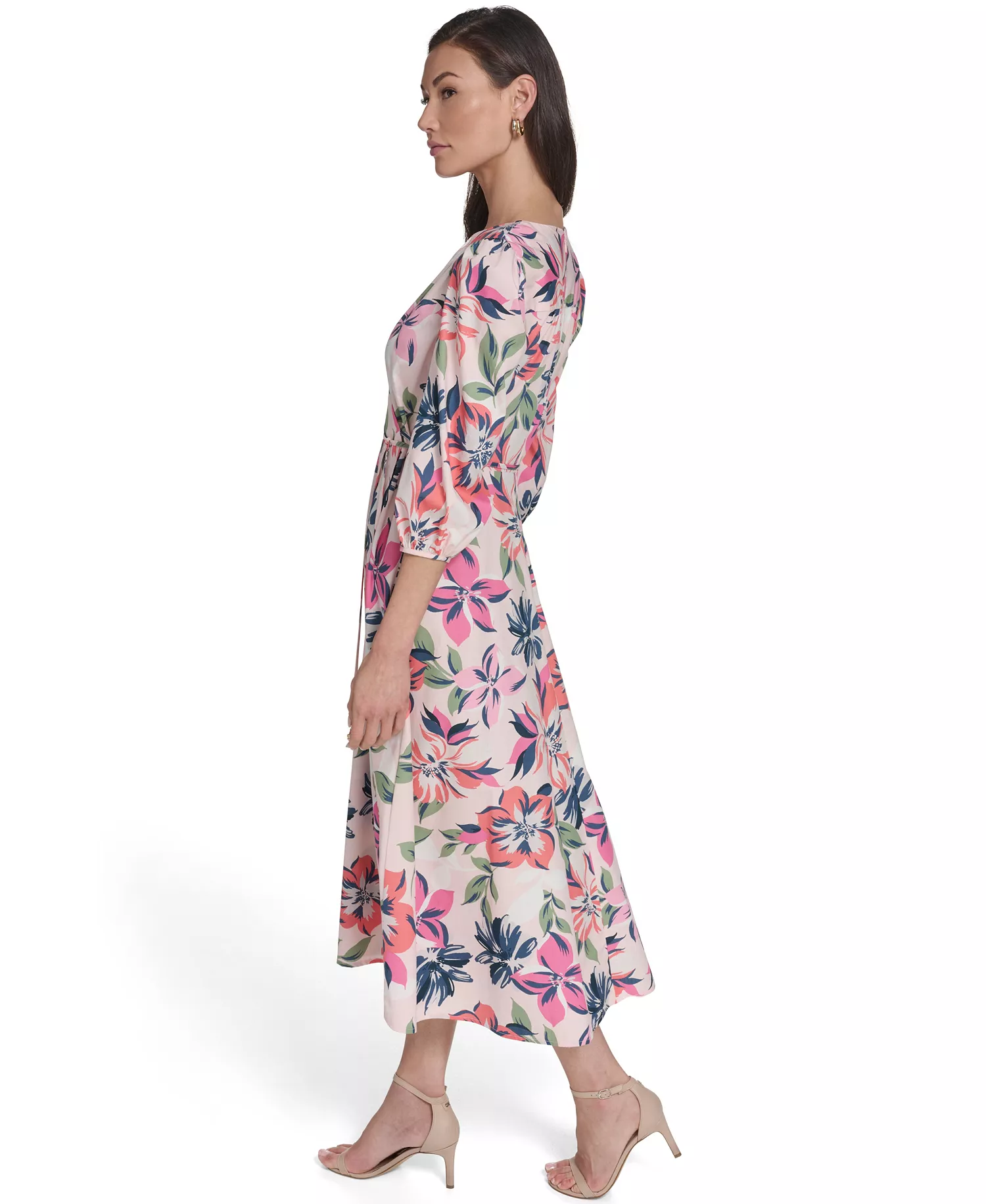 Women's Faux Wrap Midi Dress - Blossom Multi - 10