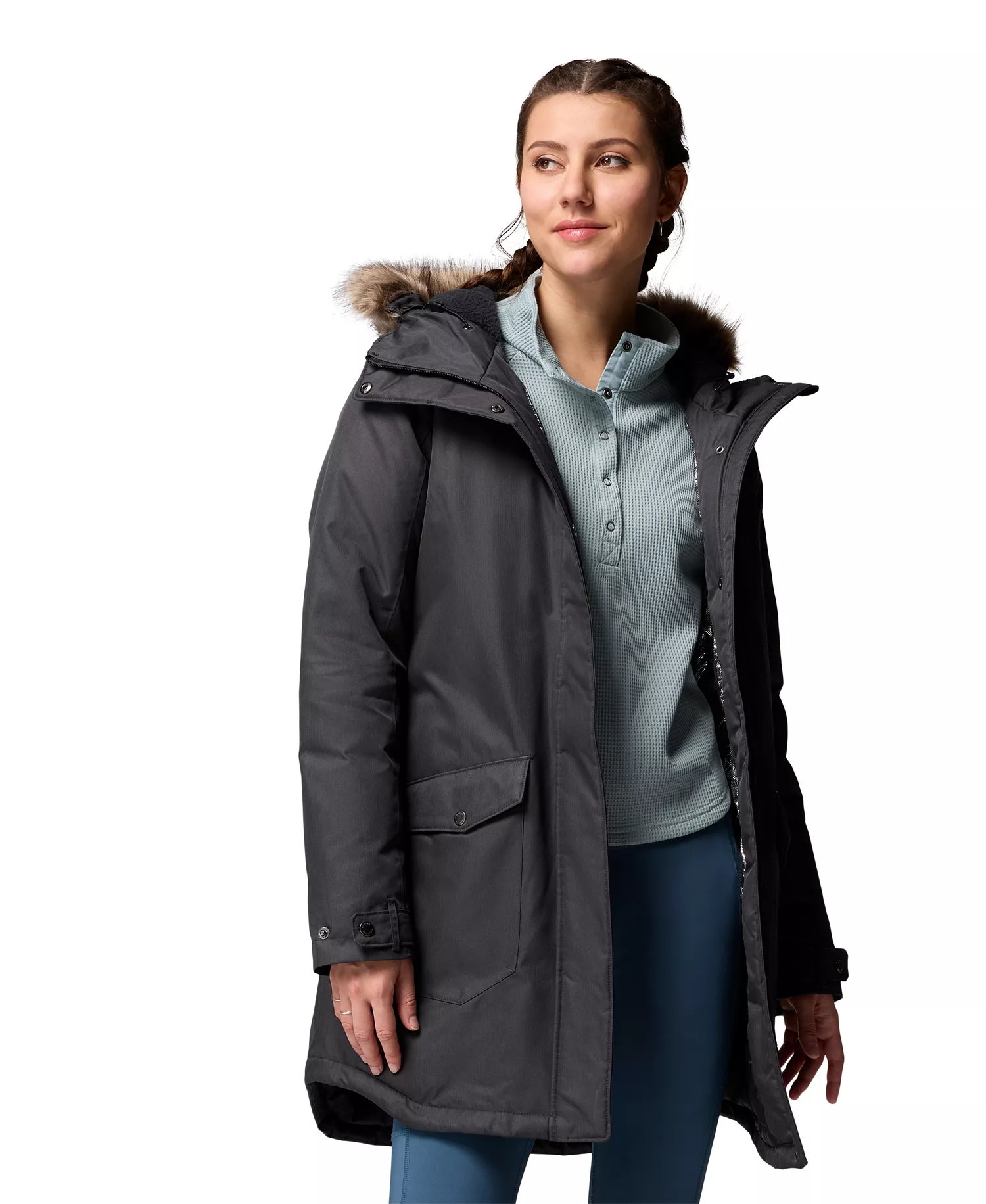 Women's Suttle Mountain Long Insulated Jacket - Black - L