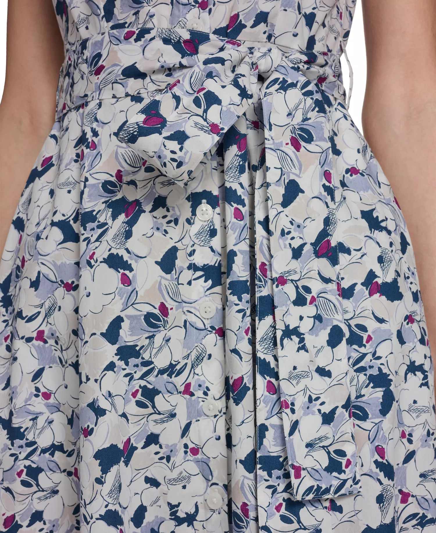 Women's Sleeveless Button Front Shirt Dress - Slate Multi - 10