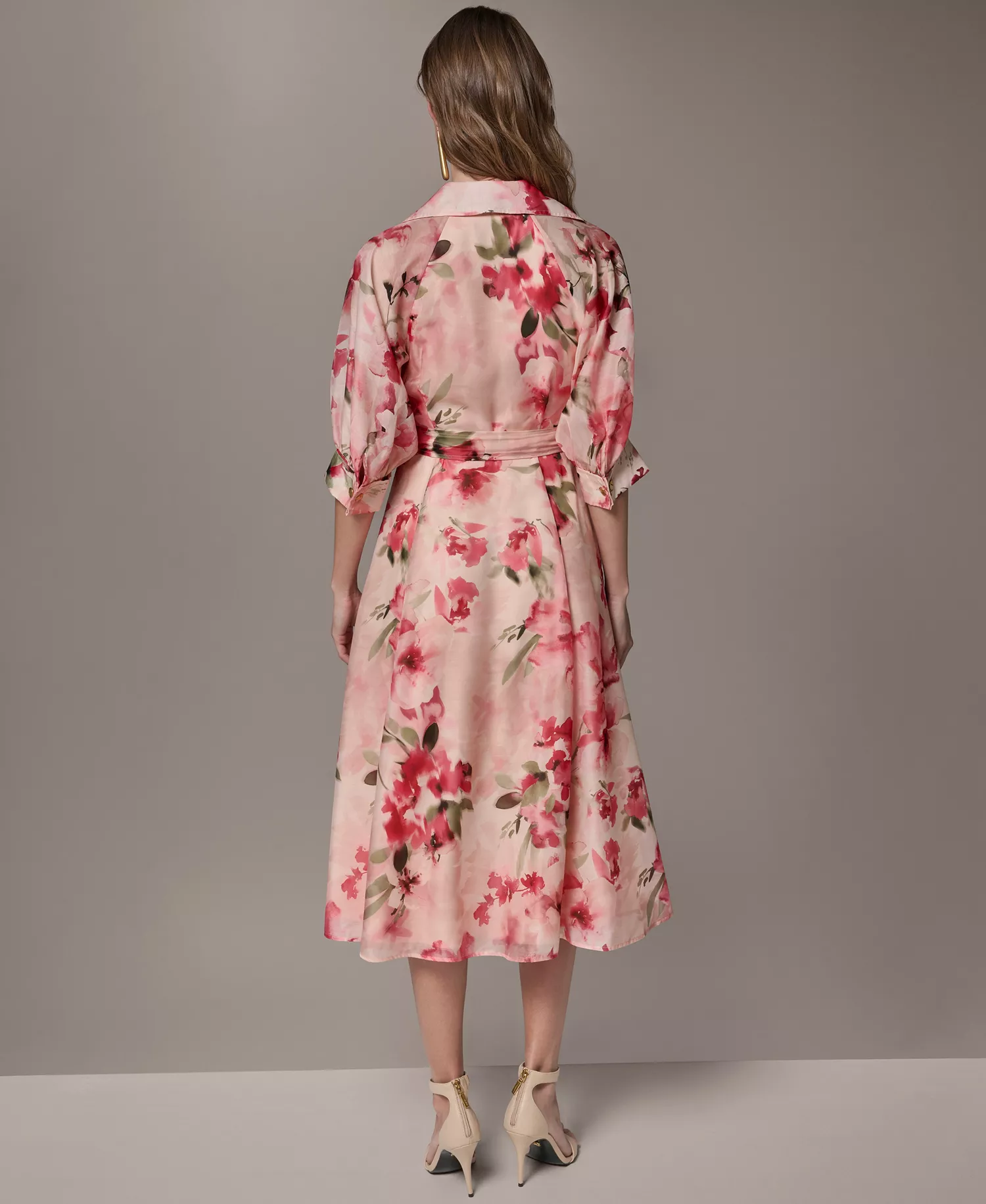 Petite Organza Shirt Dress - Geranium Multi - 0P