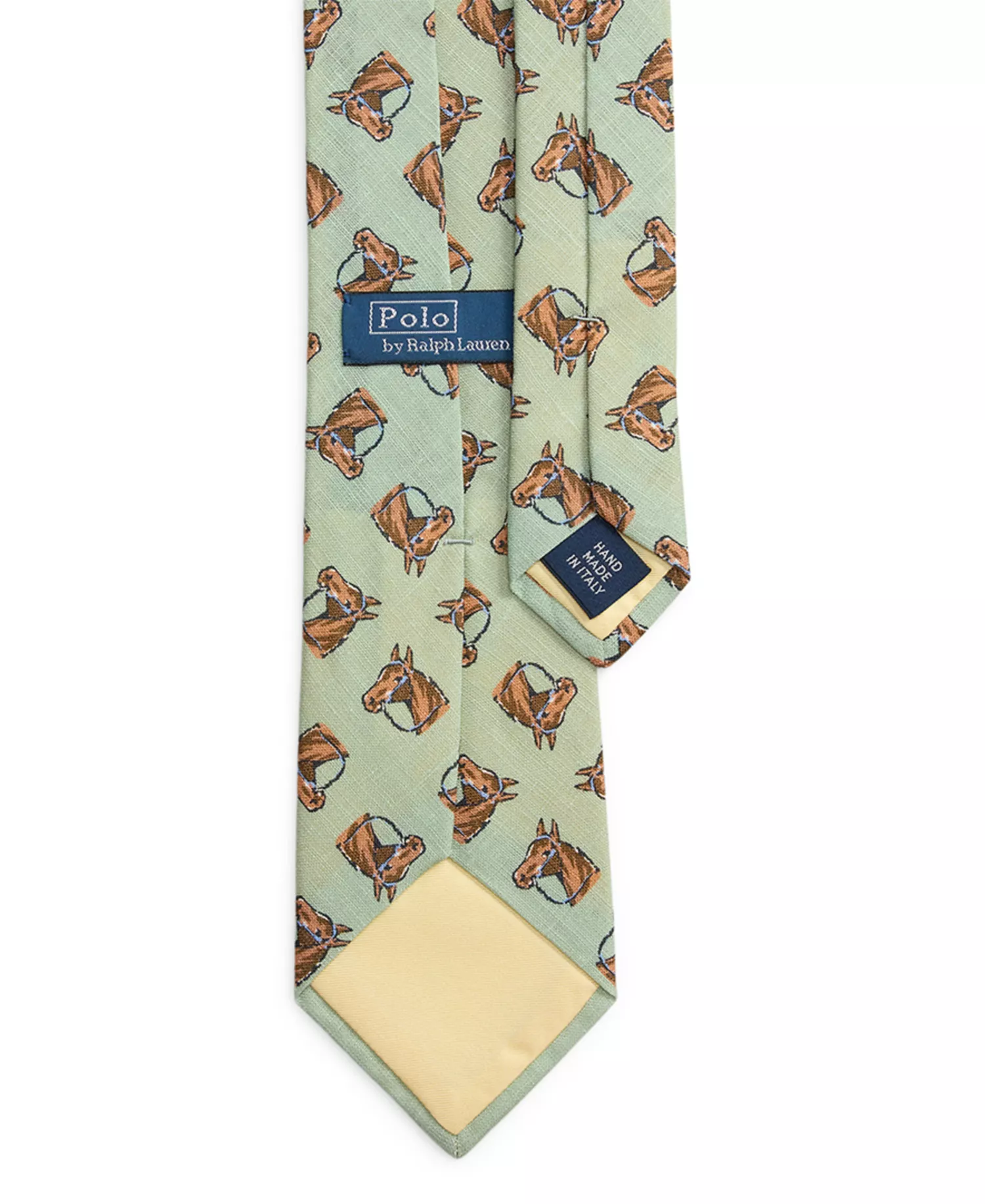 Men's Equestrian Linen Tie - Green - ONE SIZE