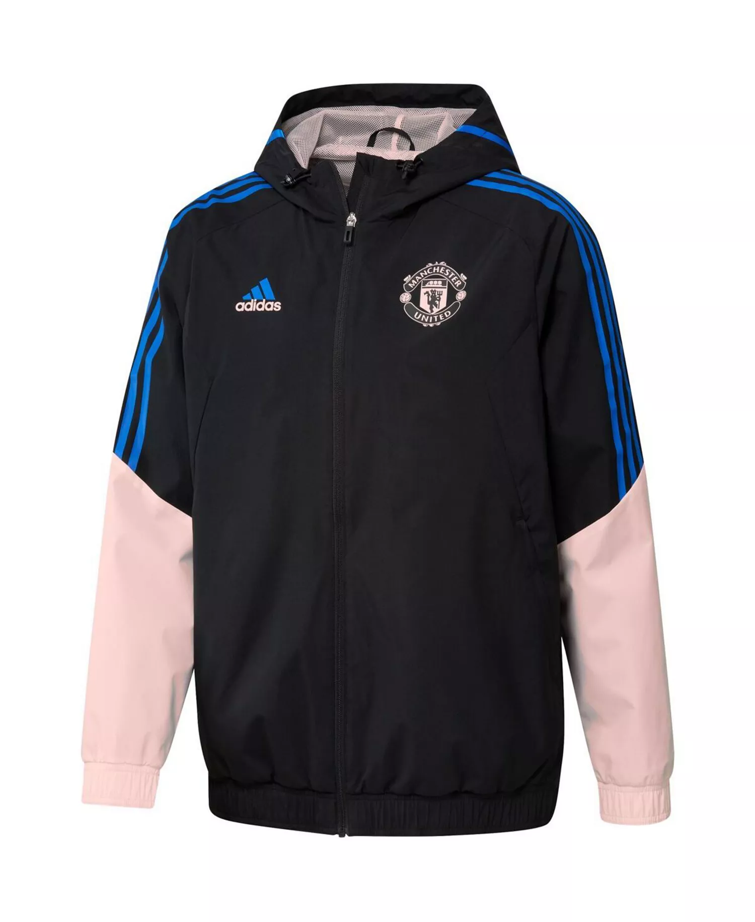 Men's Black Manchester United Training All-Weather Raglan Full-Zip Hoodie Jacket - Black - XL