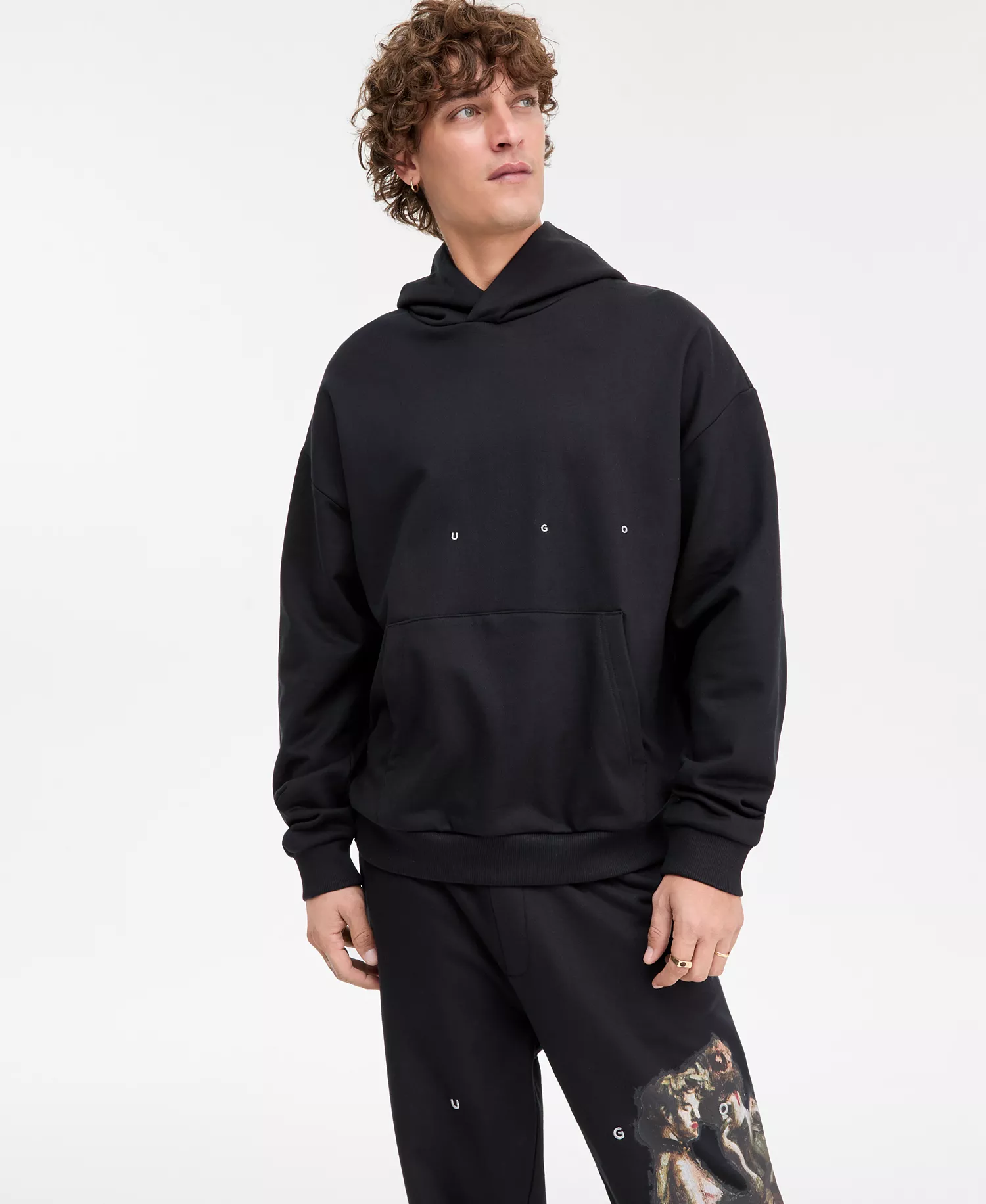 Men's Dabilano Oversized Long-Sleeve Graphic Hoodie - black - L